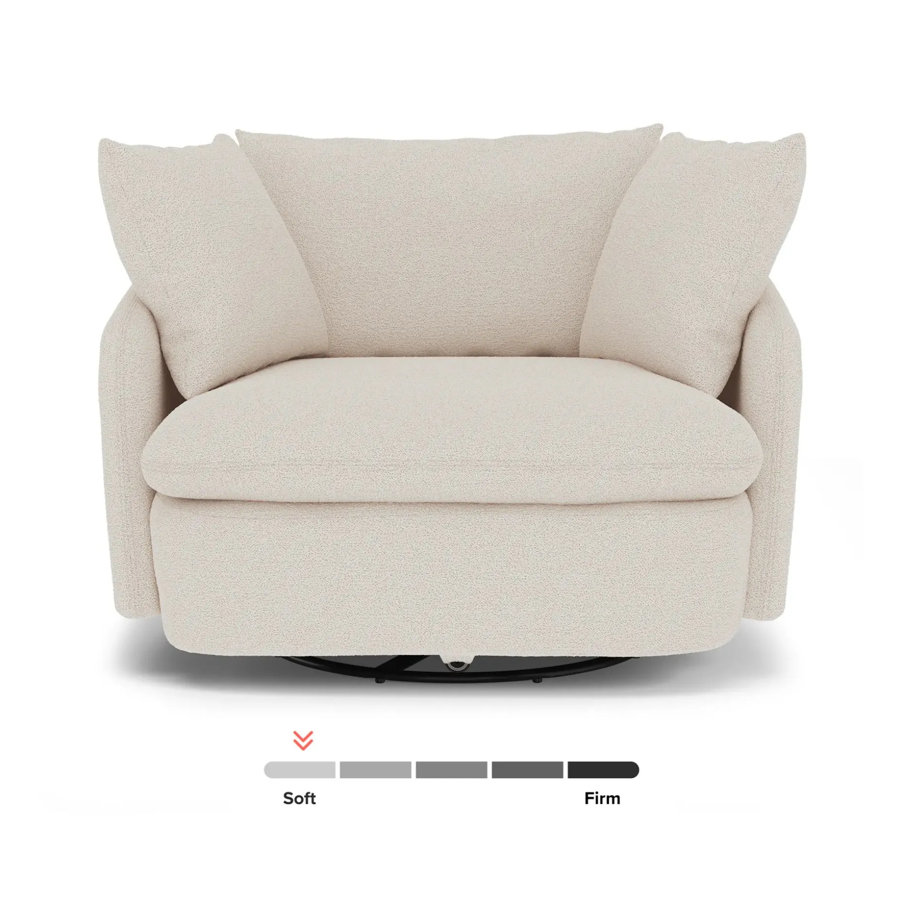 Leigh 47" Grand Swivel Lounge Chair - Ivory Wool Bouclé