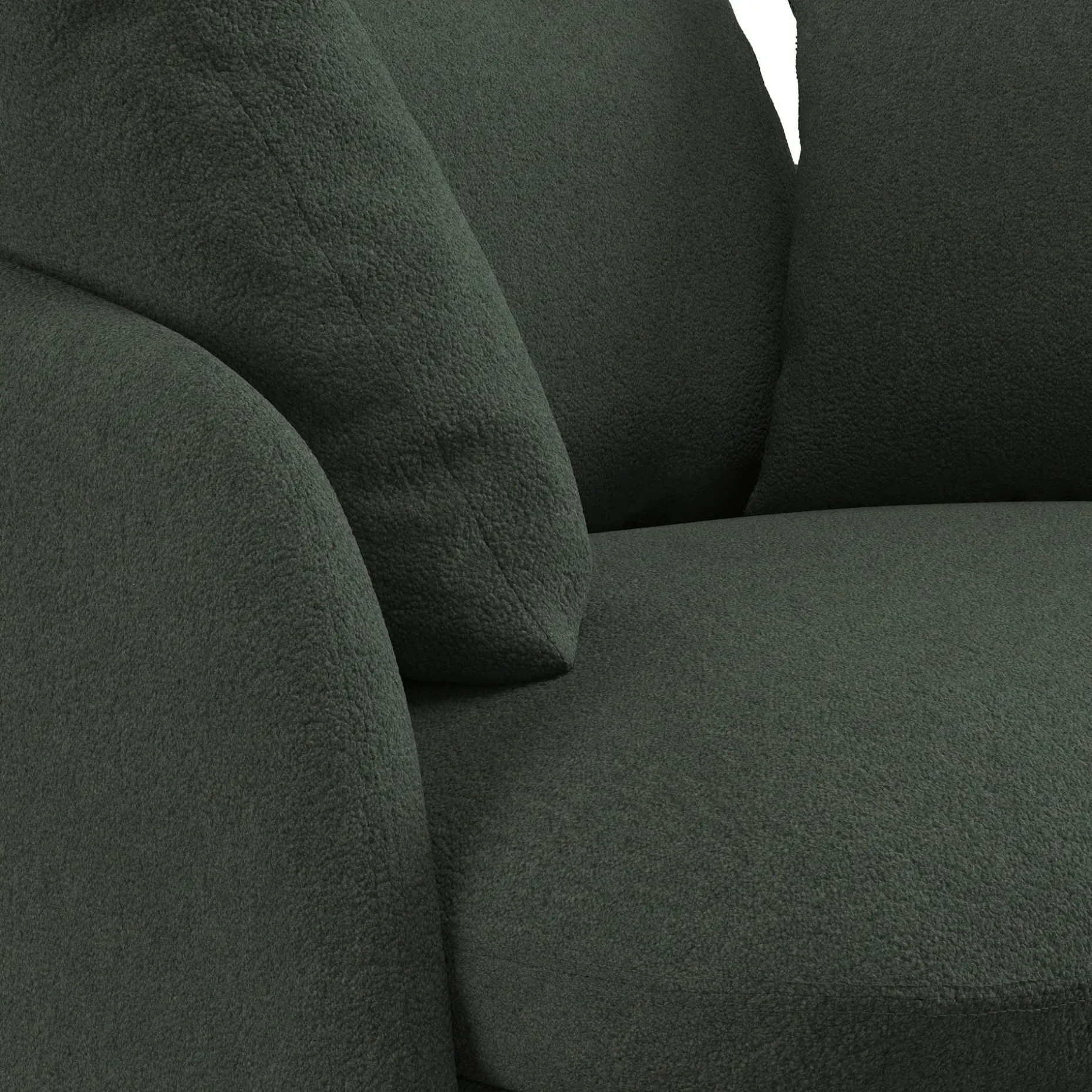 Leigh 47" Grand Swivel Lounge Chair - Green Wool Bouclé