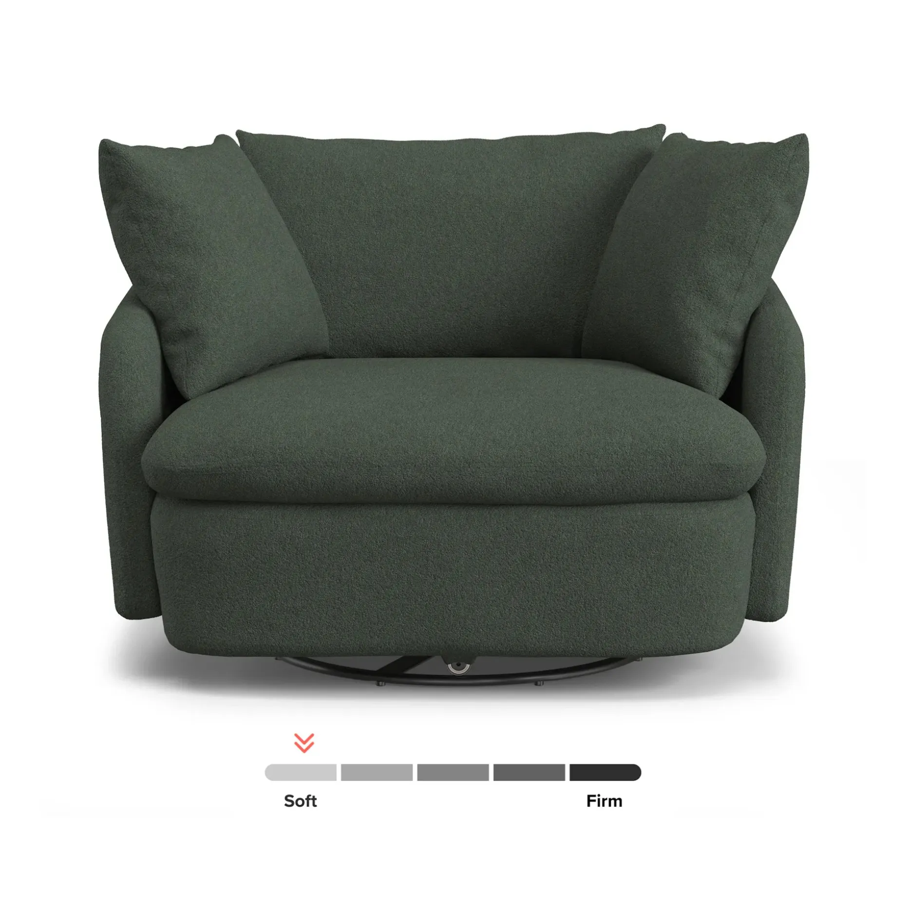 Leigh 47" Grand Swivel Lounge Chair - Green Wool Bouclé