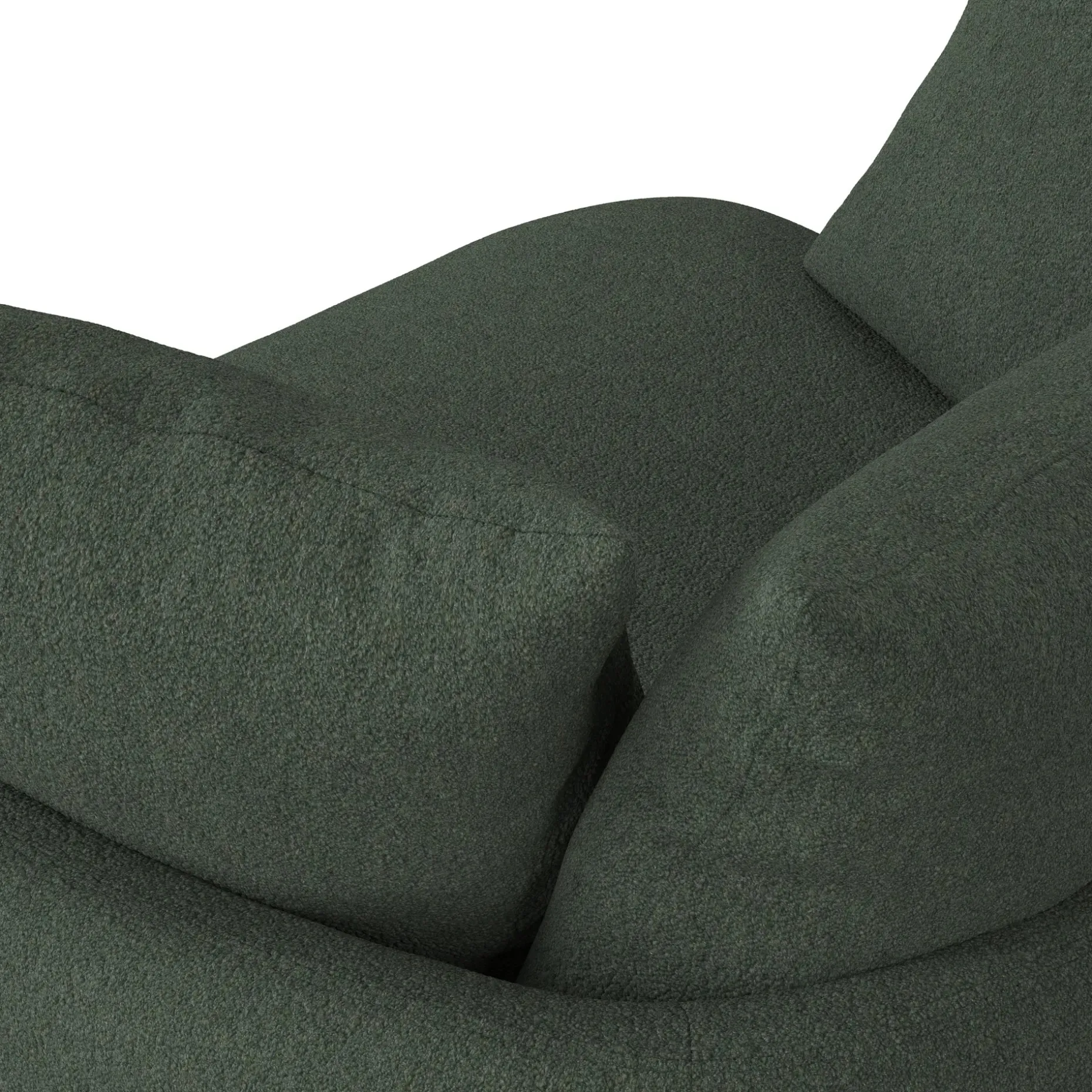 Leigh 47" Grand Swivel Lounge Chair - Green Wool Bouclé