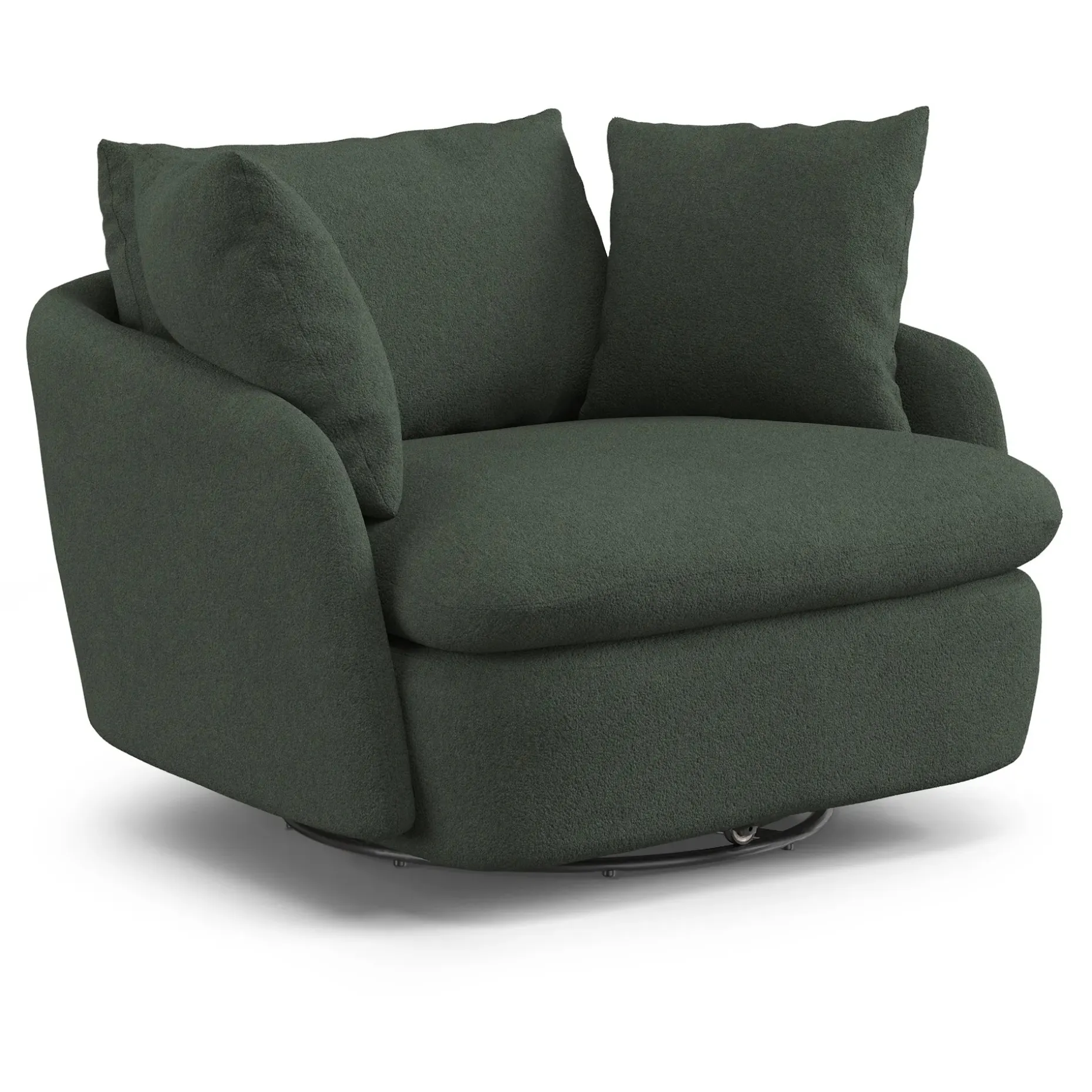 Leigh 47" Grand Swivel Lounge Chair - Green Wool Bouclé
