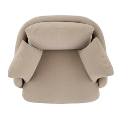 Leigh 47" Grand Swivel Lounge Chair - Sandstone Wool Bouclé