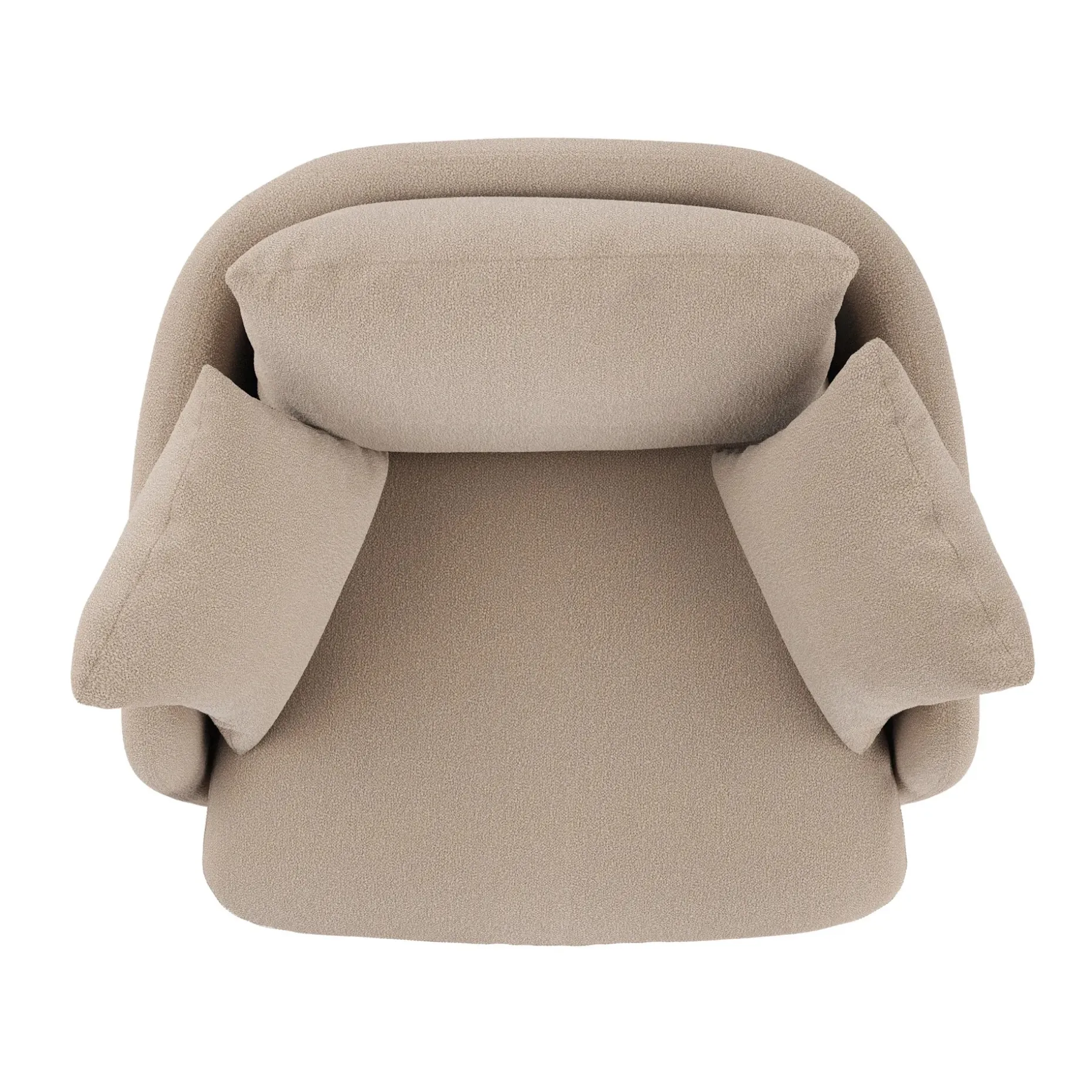 Leigh 47" Grand Swivel Lounge Chair - Sandstone Wool Bouclé