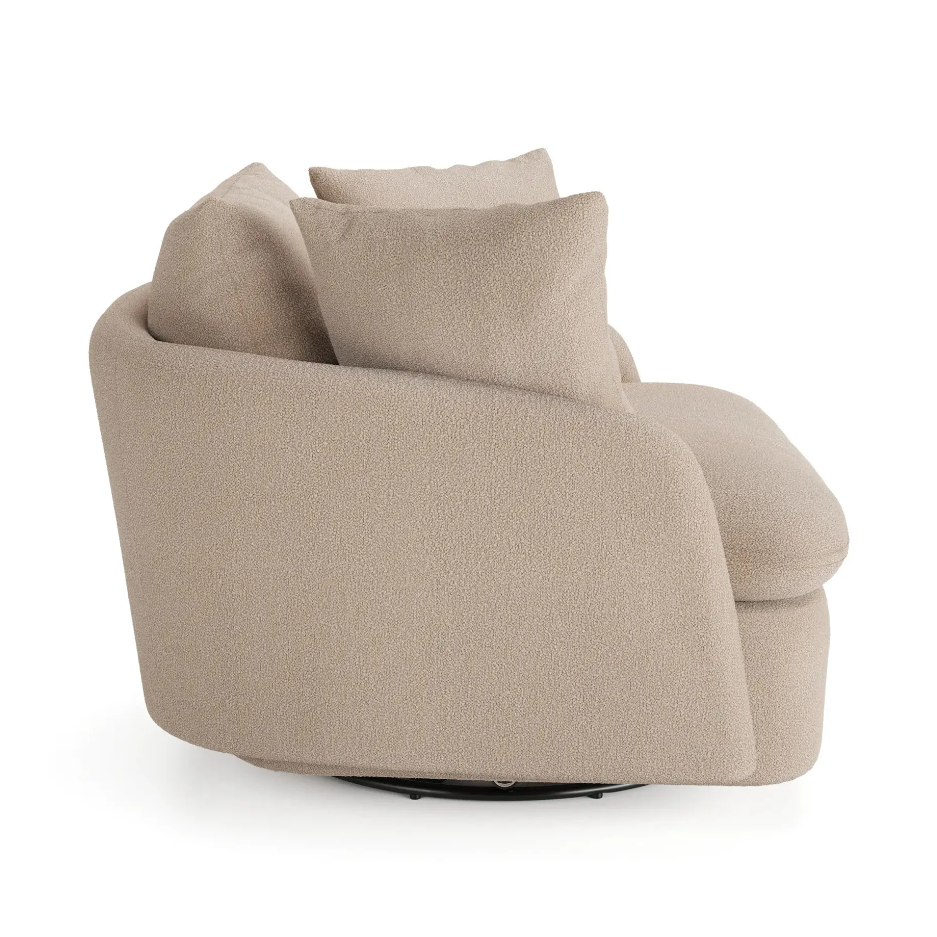 Leigh 47" Grand Swivel Lounge Chair - Sandstone Wool Bouclé