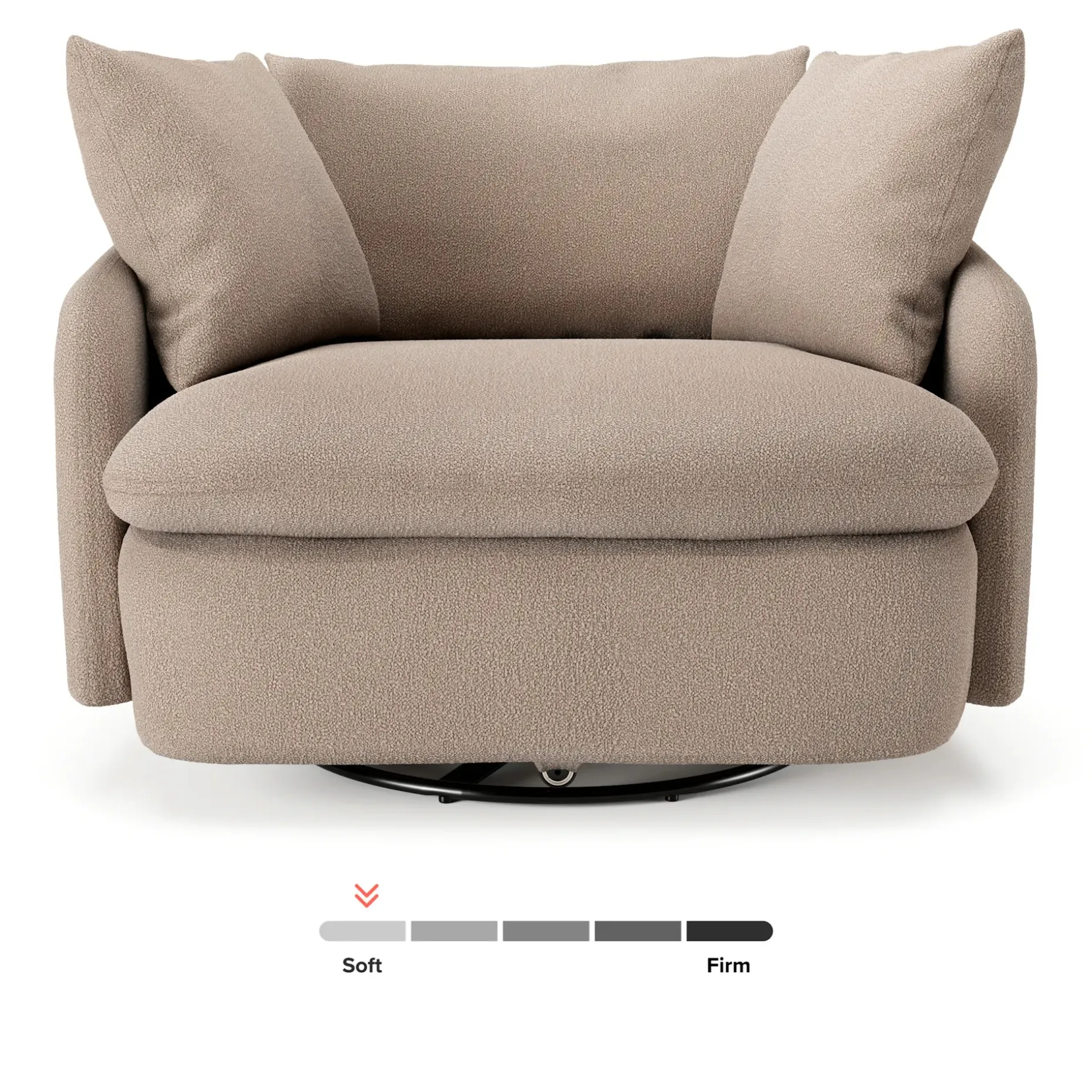 Leigh 47" Grand Swivel Lounge Chair - Sandstone Wool Bouclé