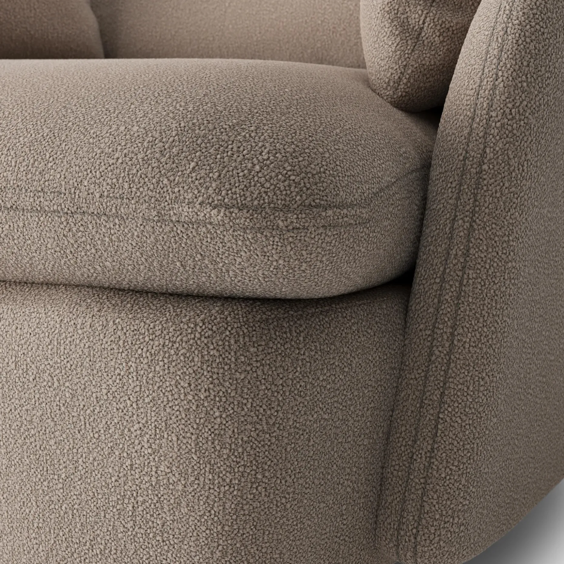 Leigh 47" Grand Swivel Lounge Chair - Sandstone Wool Bouclé