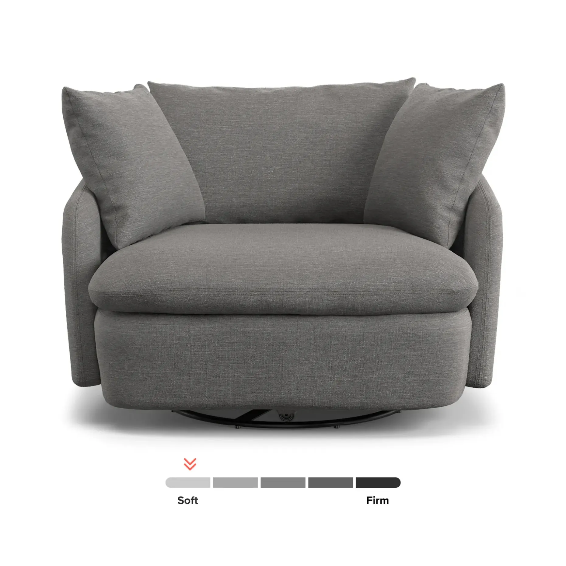 Leigh 47" Grand Swivel Lounge Chair - Silver Gray