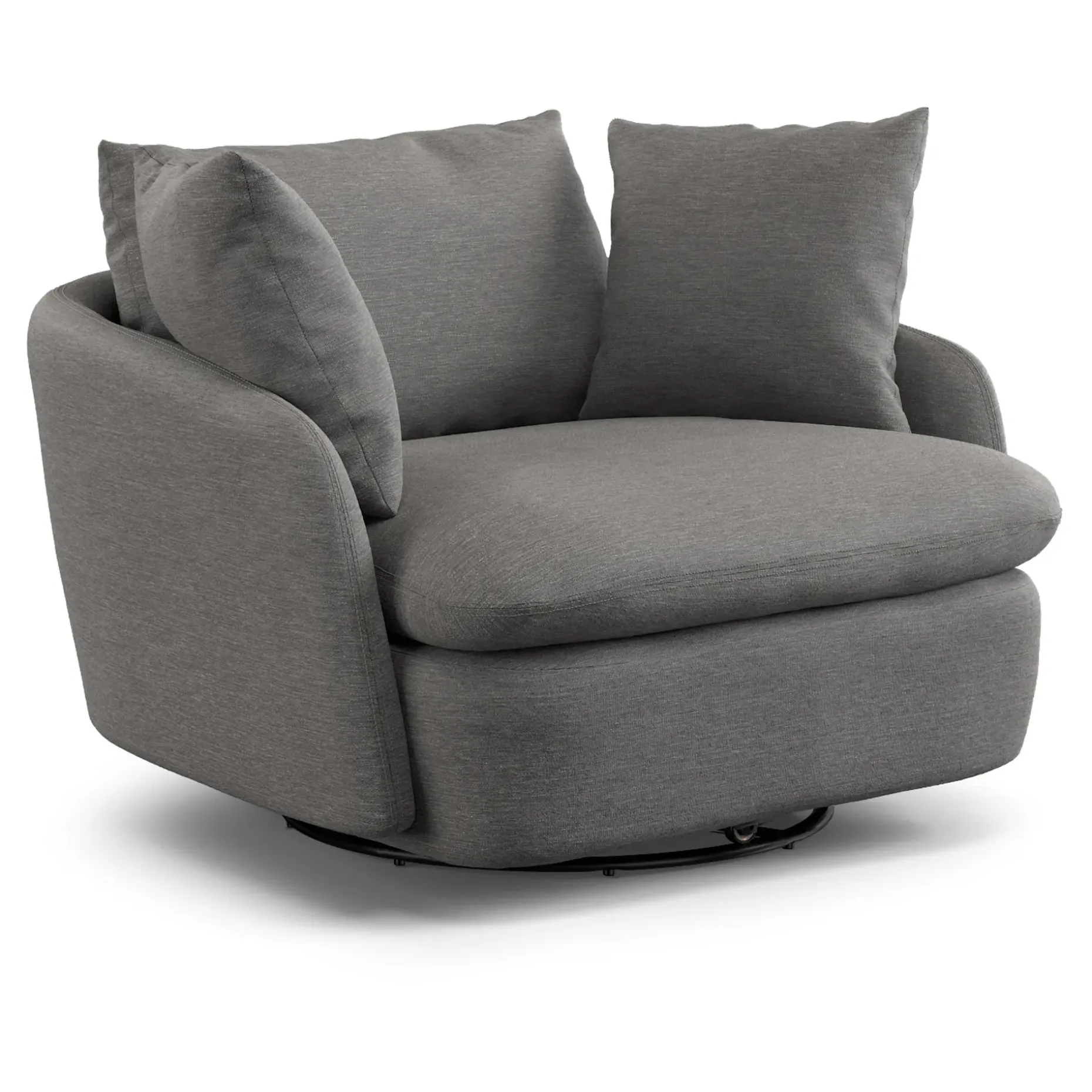 Leigh 47" Grand Swivel Lounge Chair - Silver Gray