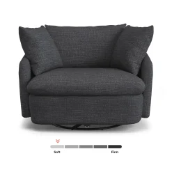 Leigh 47" Grand Swivel Lounge Chair - Napa Charcoal