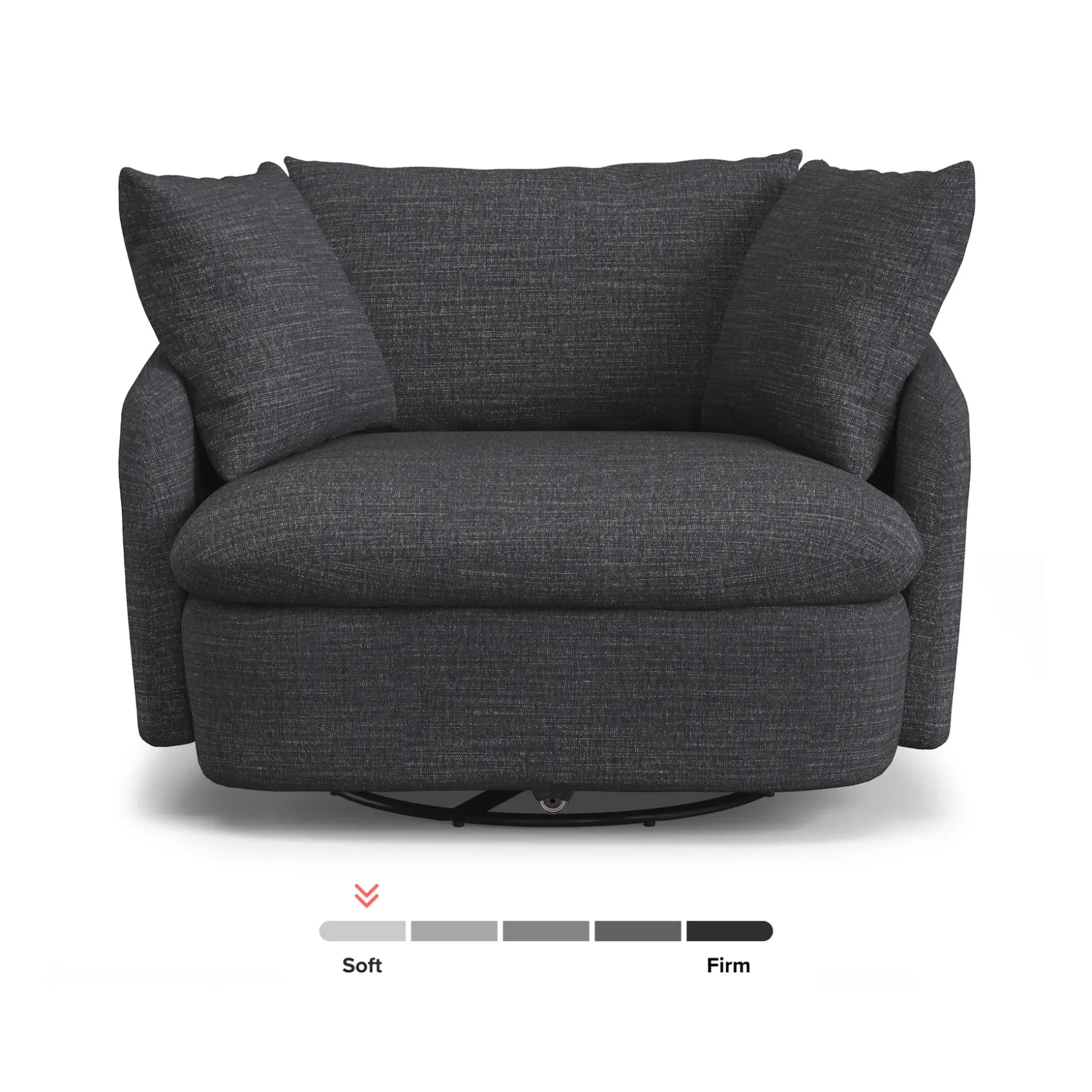 Leigh 47" Grand Swivel Lounge Chair - Napa Charcoal