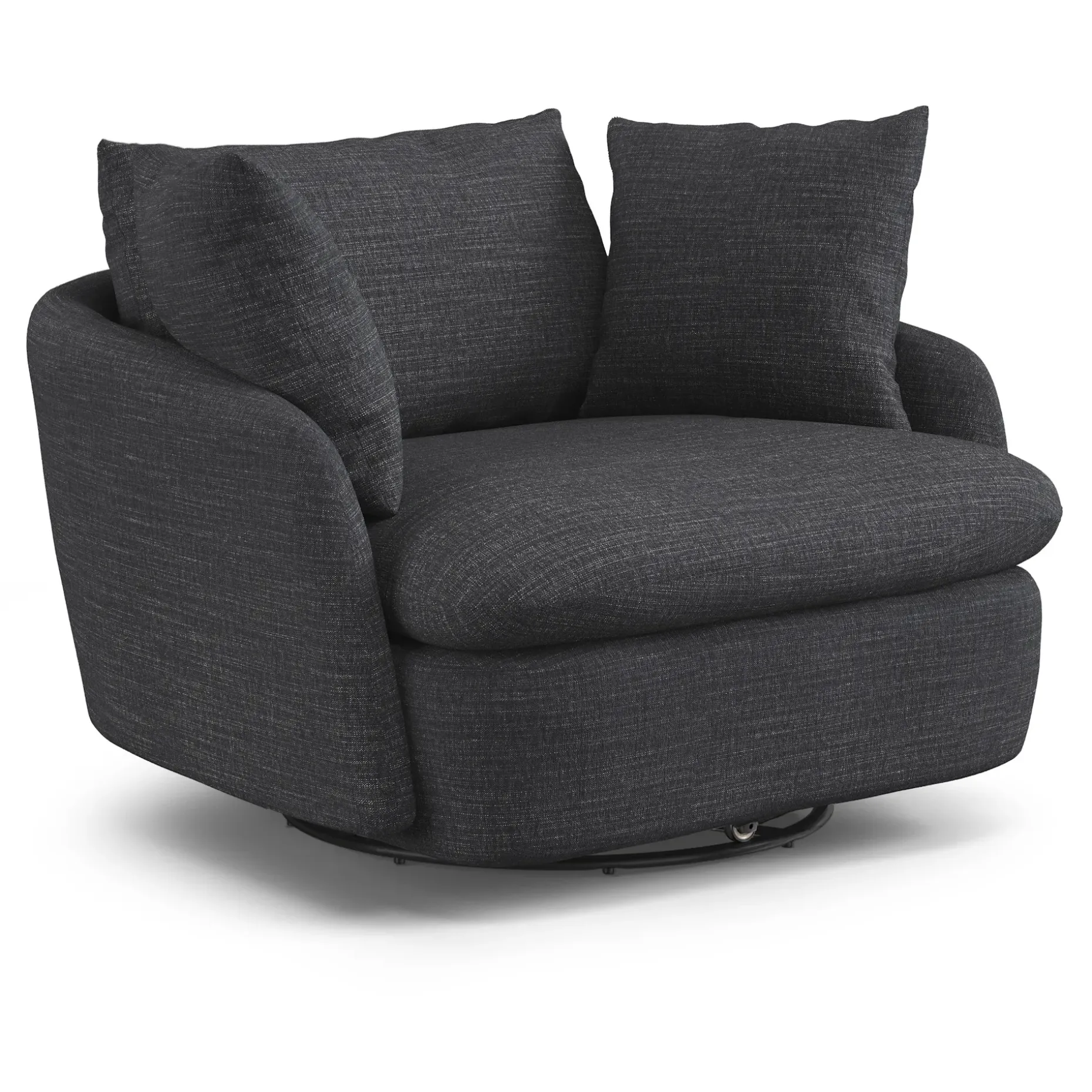 Leigh 47" Grand Swivel Lounge Chair - Napa Charcoal