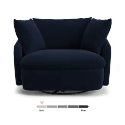 Leigh 47" Grand Velvet Swivel Lounge Chair - Hale Ink