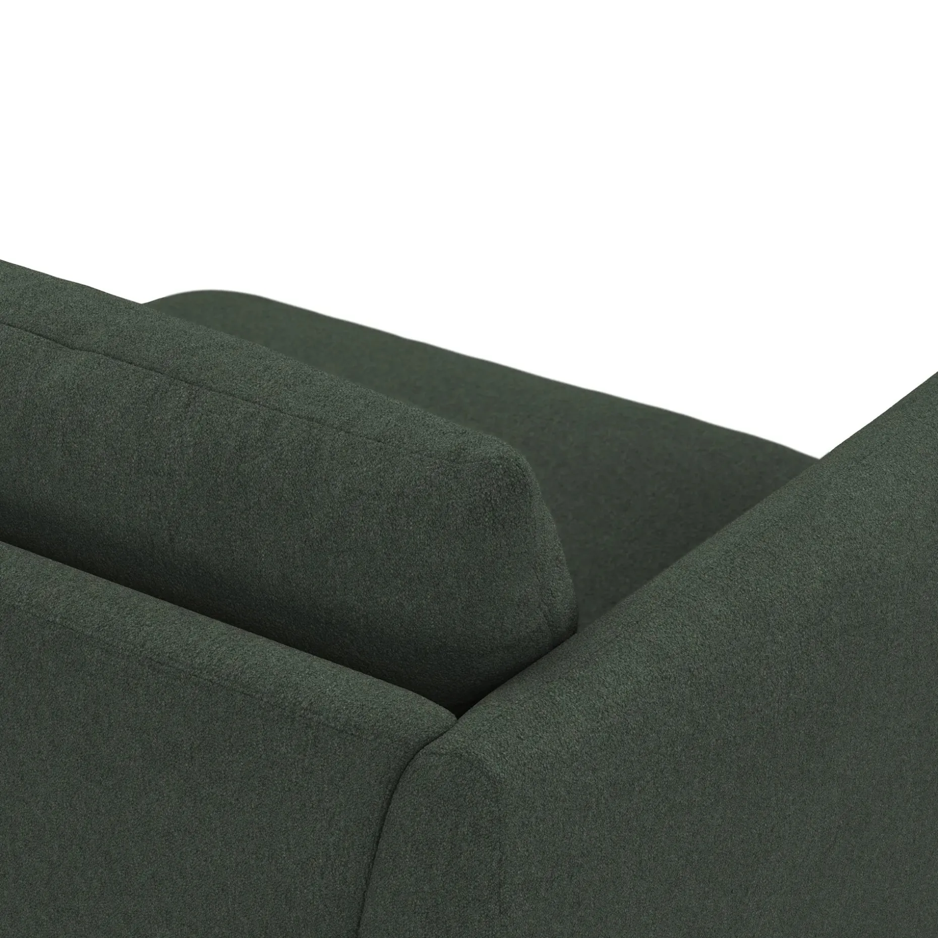 Leigh 46" Left Arm Module - Green Wool Bouclé