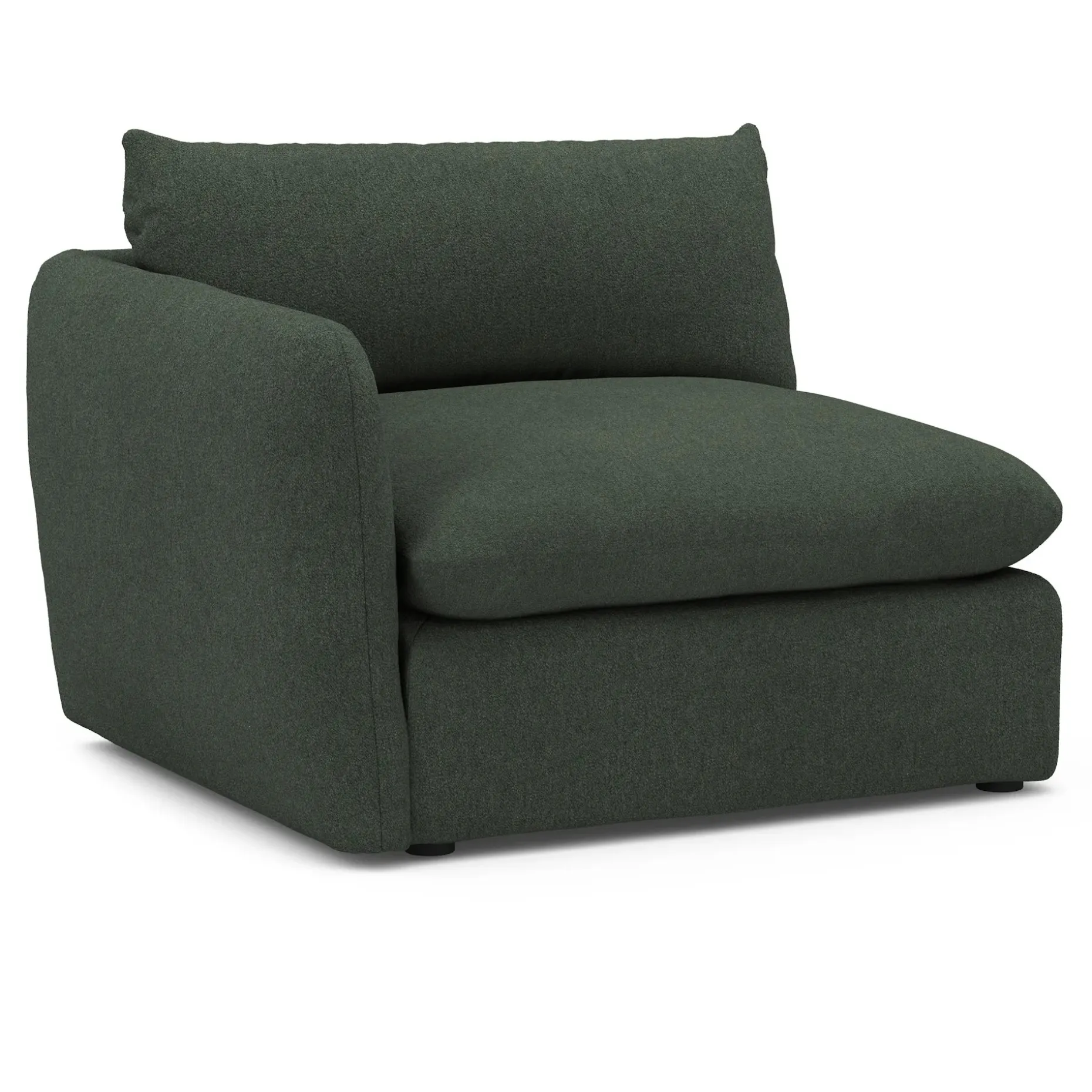 Leigh 46" Left Arm Module - Green Wool Bouclé