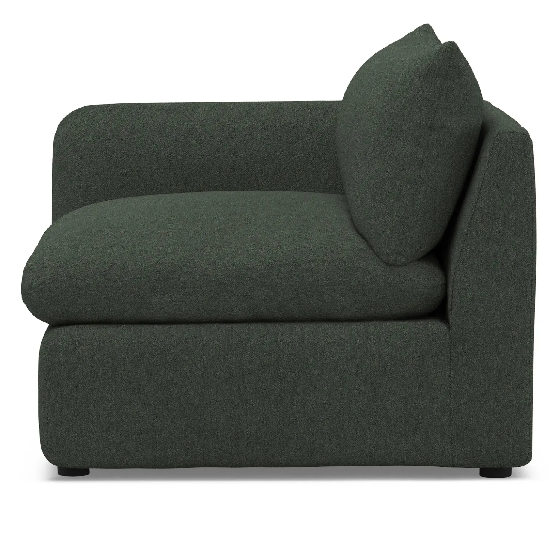 Leigh 46" Left Arm Module - Green Wool Bouclé