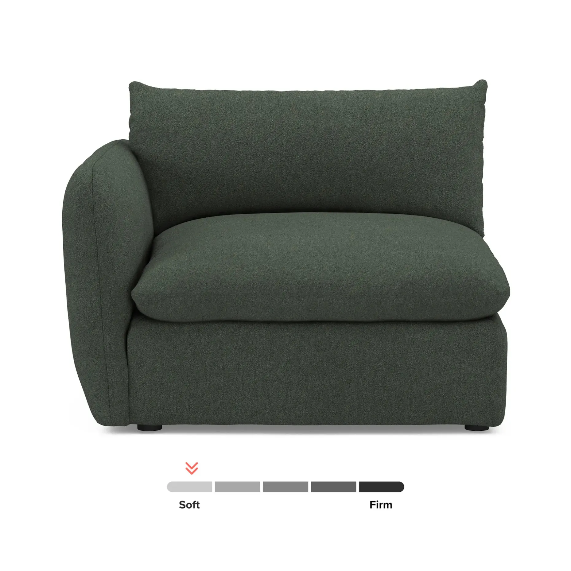 Leigh 46" Left Arm Module - Green Wool Bouclé