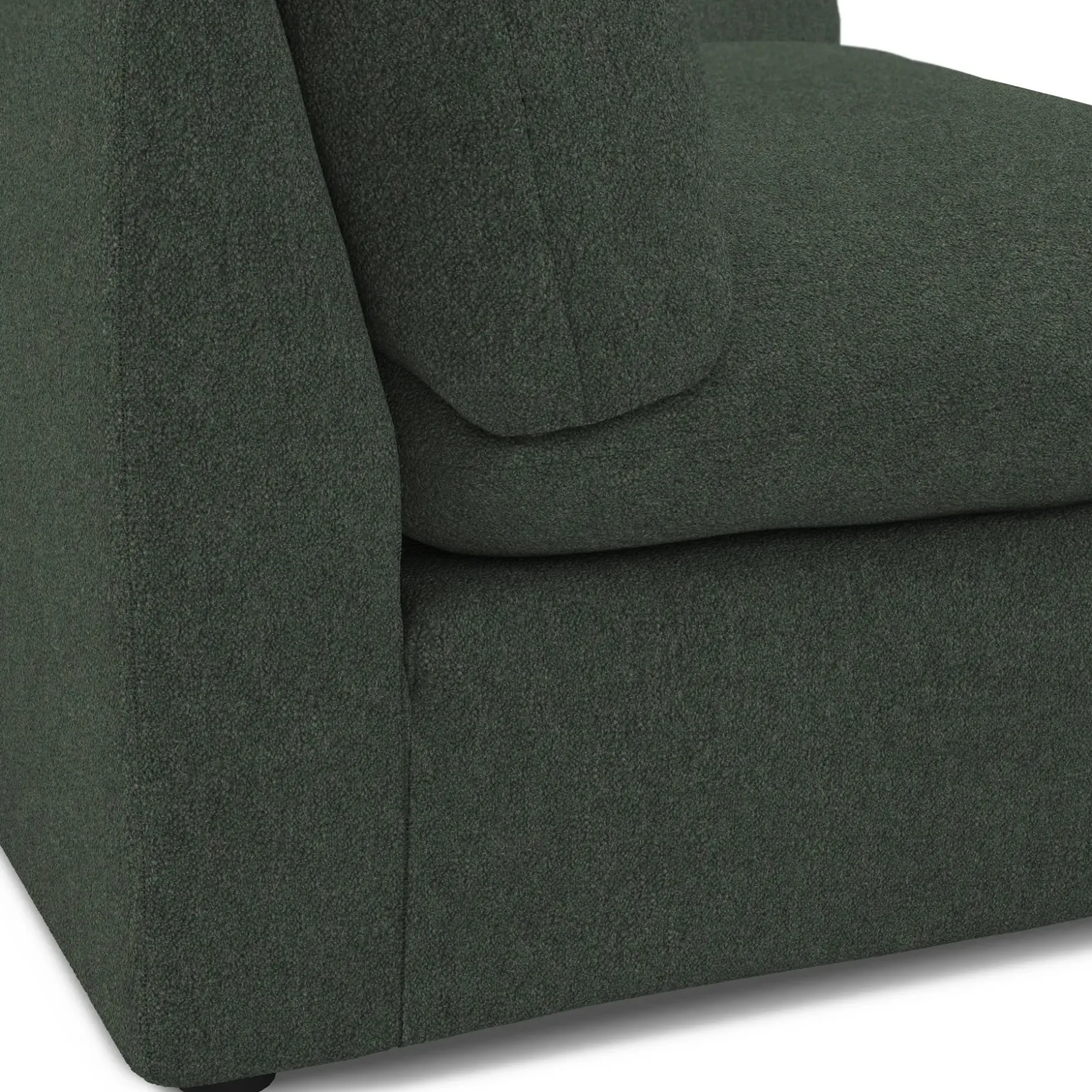 Leigh 46" Left Arm Module - Green Wool Bouclé