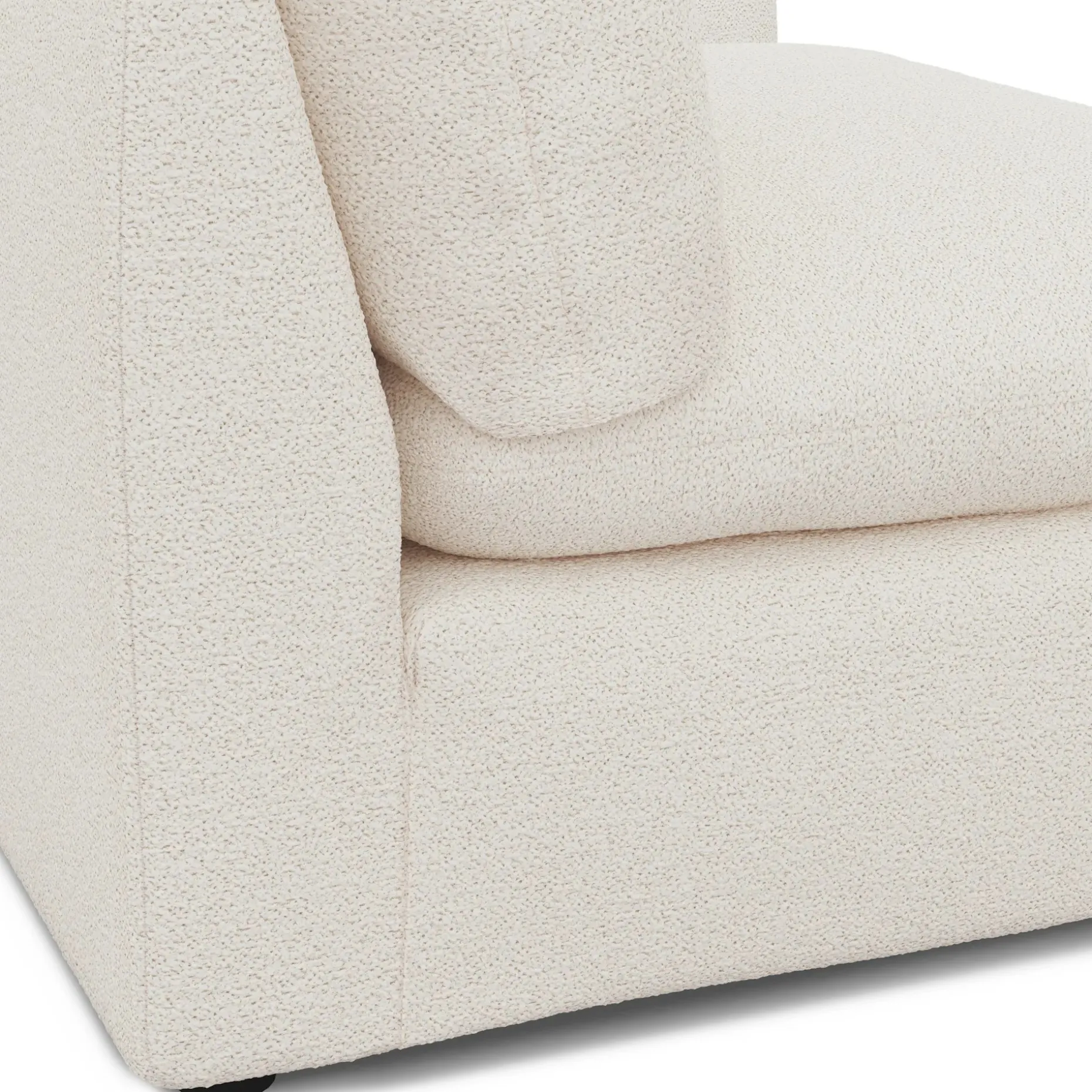 Leigh 46" Left Arm Module - Ivory Wool Bouclé
