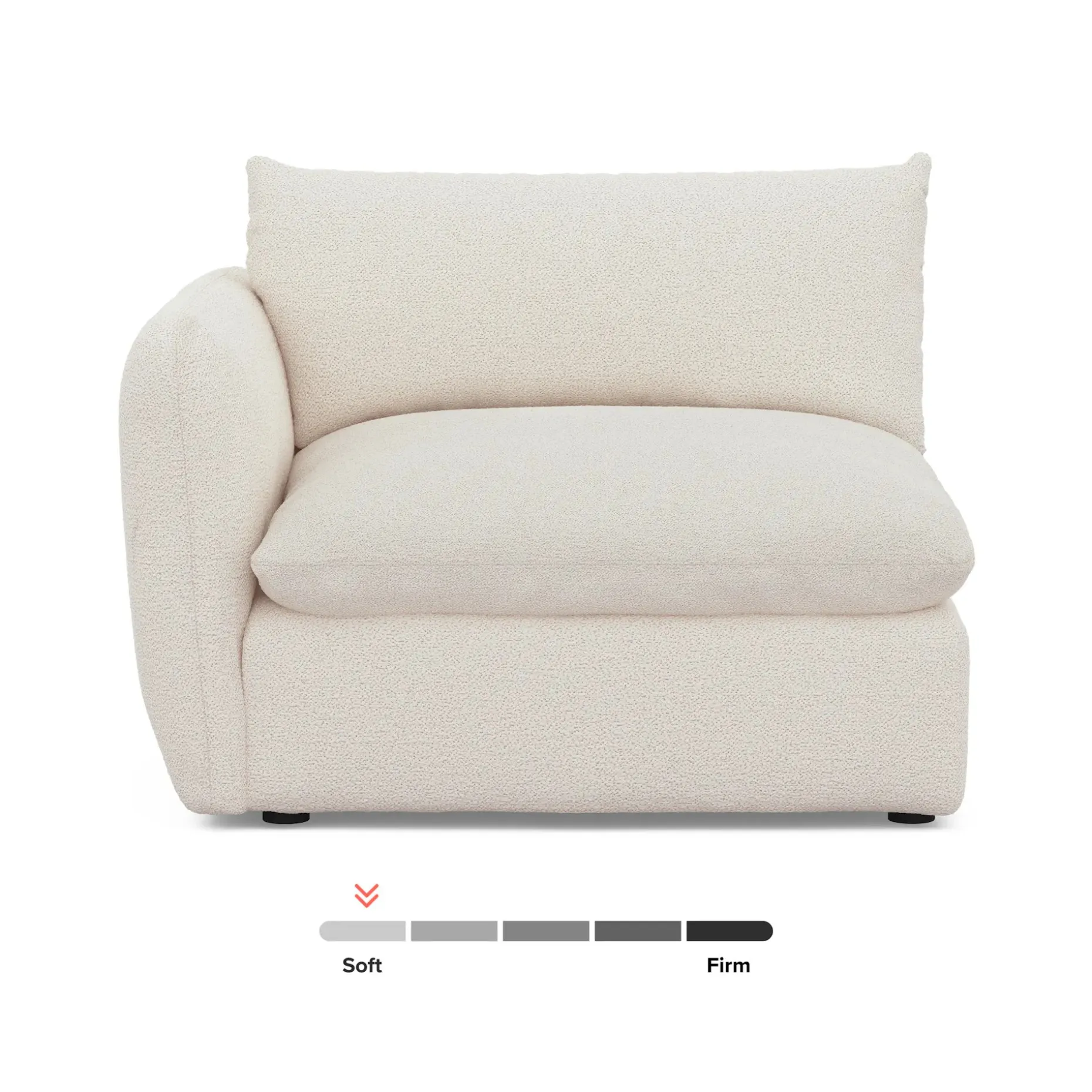 Leigh 46" Left Arm Module - Ivory Wool Bouclé