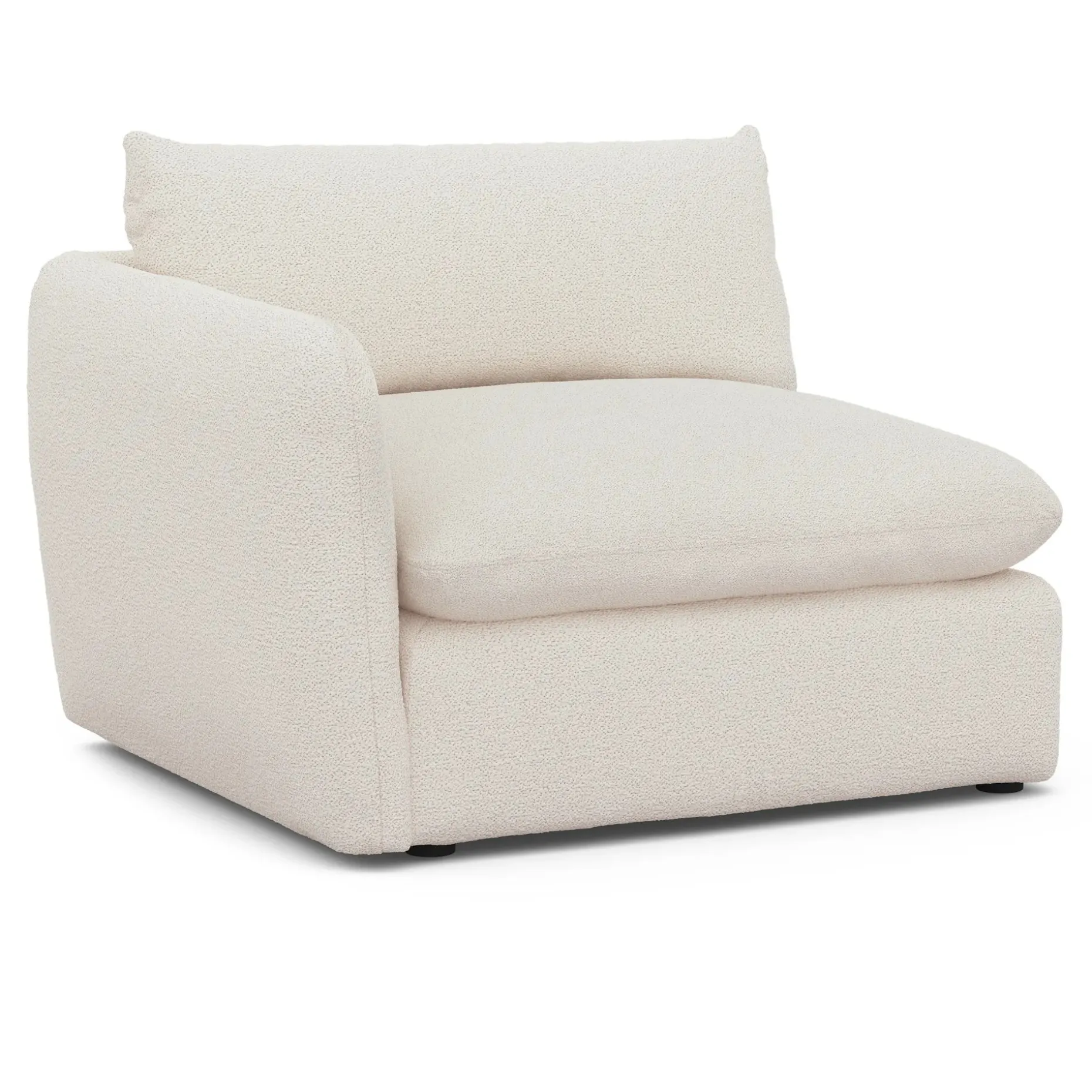 Leigh 46" Left Arm Module - Ivory Wool Bouclé