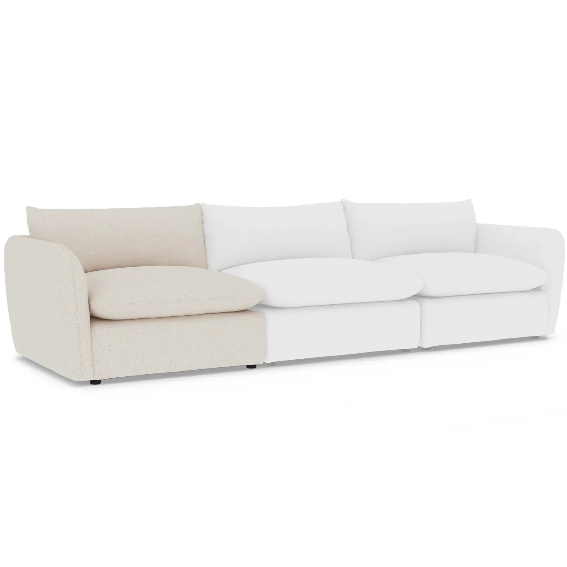 Leigh 46" Left Arm Module - Ivory Wool Bouclé