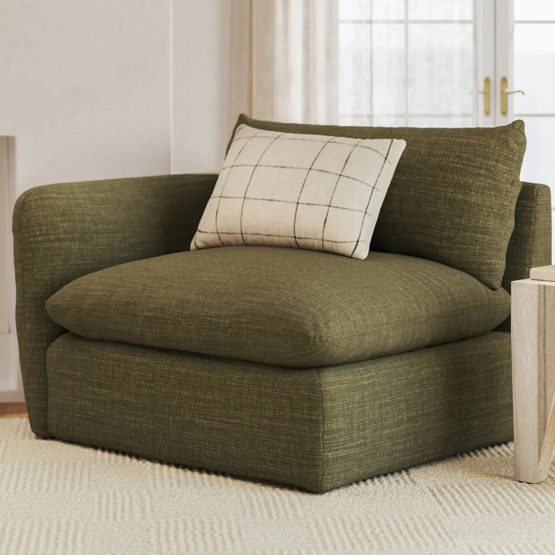 Leigh 46" Left Arm Module - Napa Moss