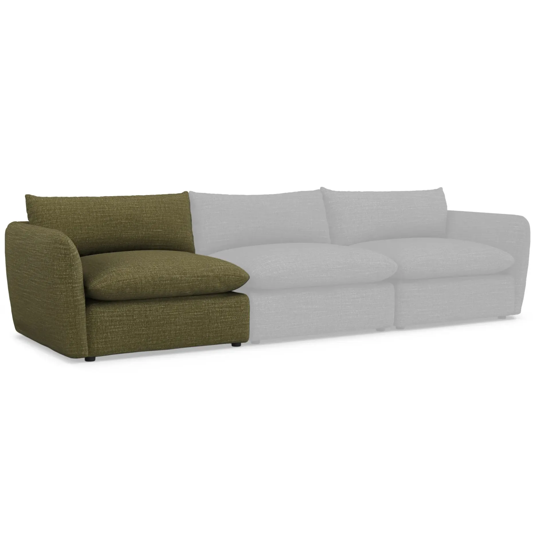 Leigh 46" Left Arm Module - Napa Moss