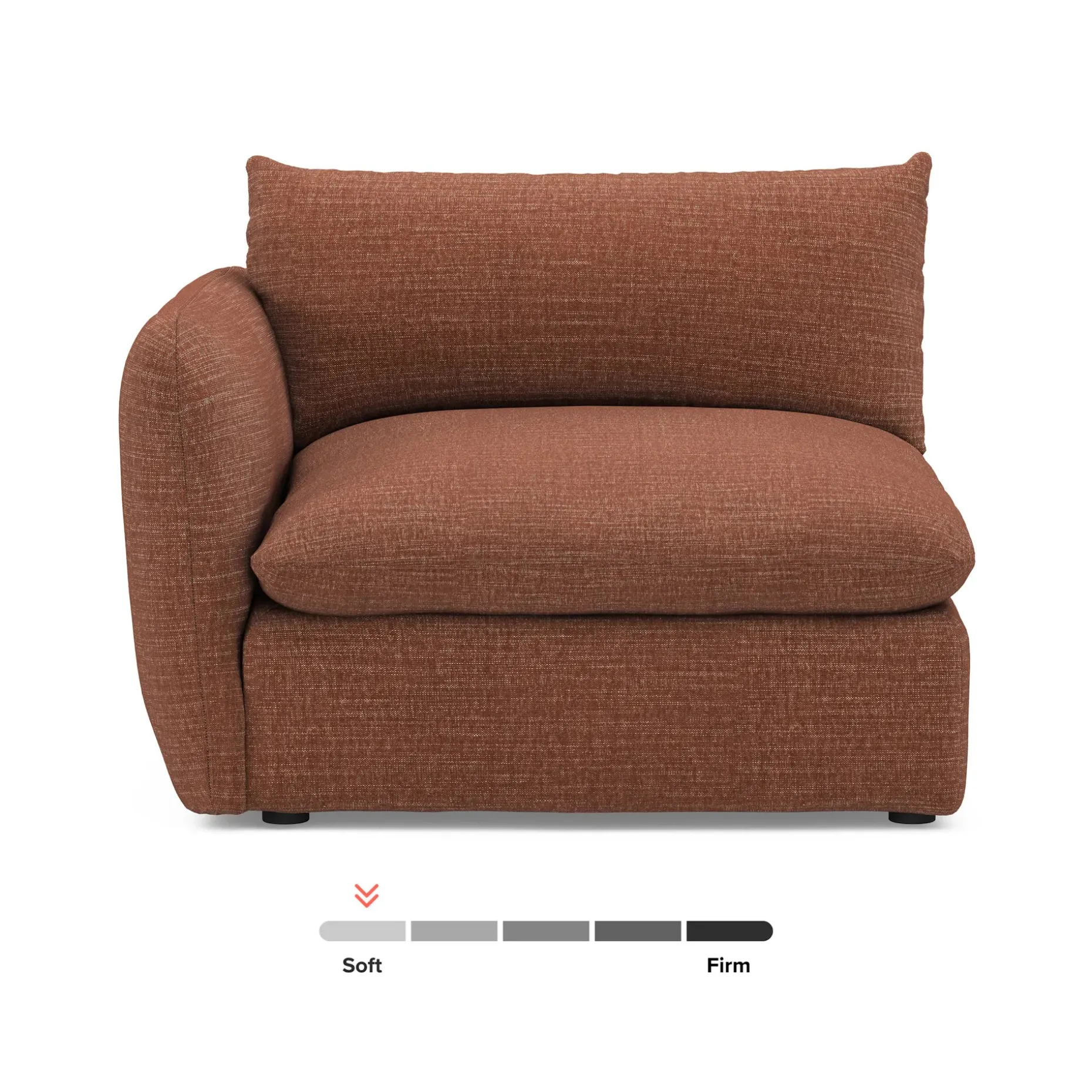 Leigh 46" Left Arm Module - Napa Rust