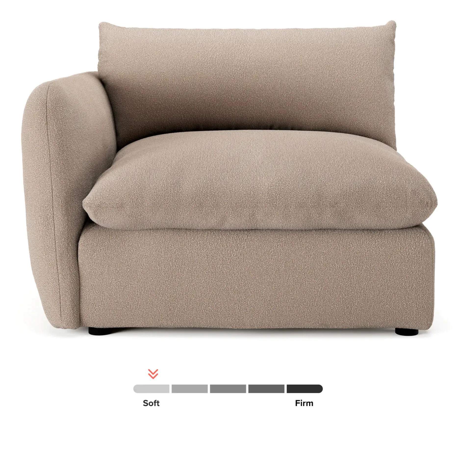 Leigh 46" Left Arm Module - Sandstone Wool Bouclé