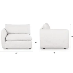 Leigh 46" Left Arm Module - Silver Ivory