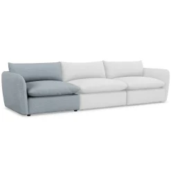 Leigh 46" Left Arm Module - Silver Light Blue