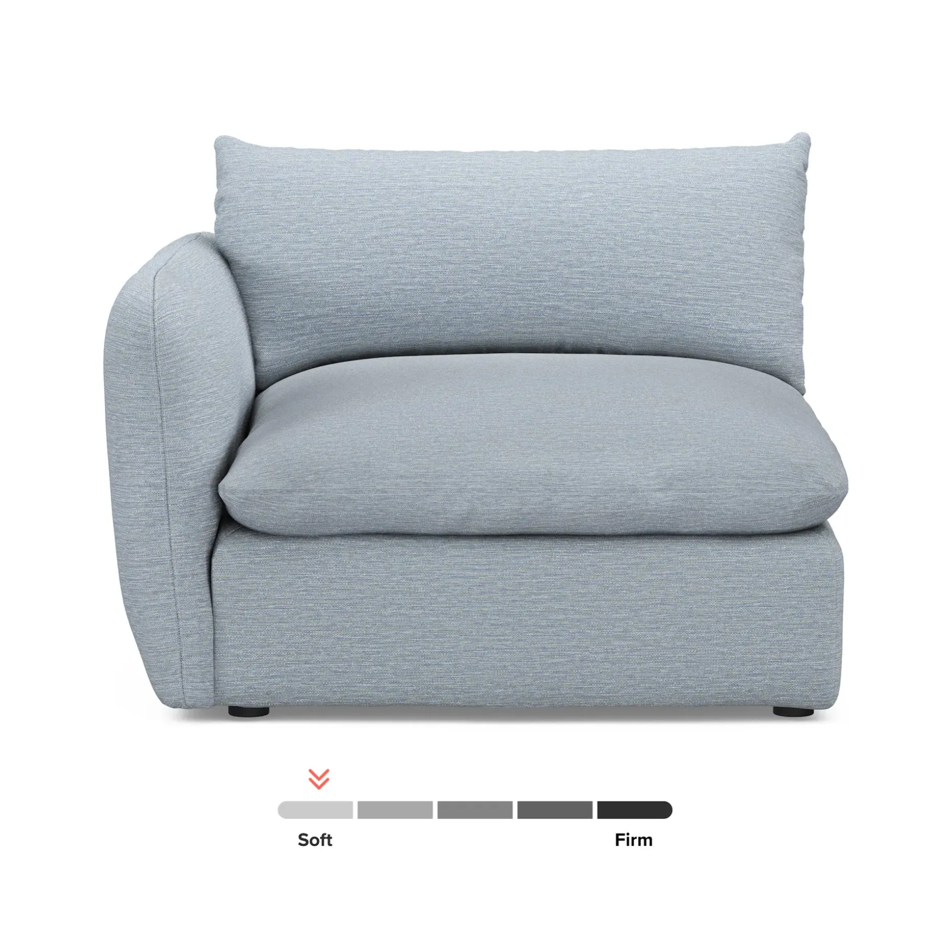 Leigh 46" Left Arm Module - Silver Light Blue