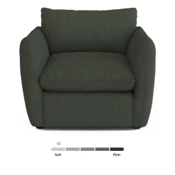 Leigh 42" Lounge Chair - Green Wool Bouclé