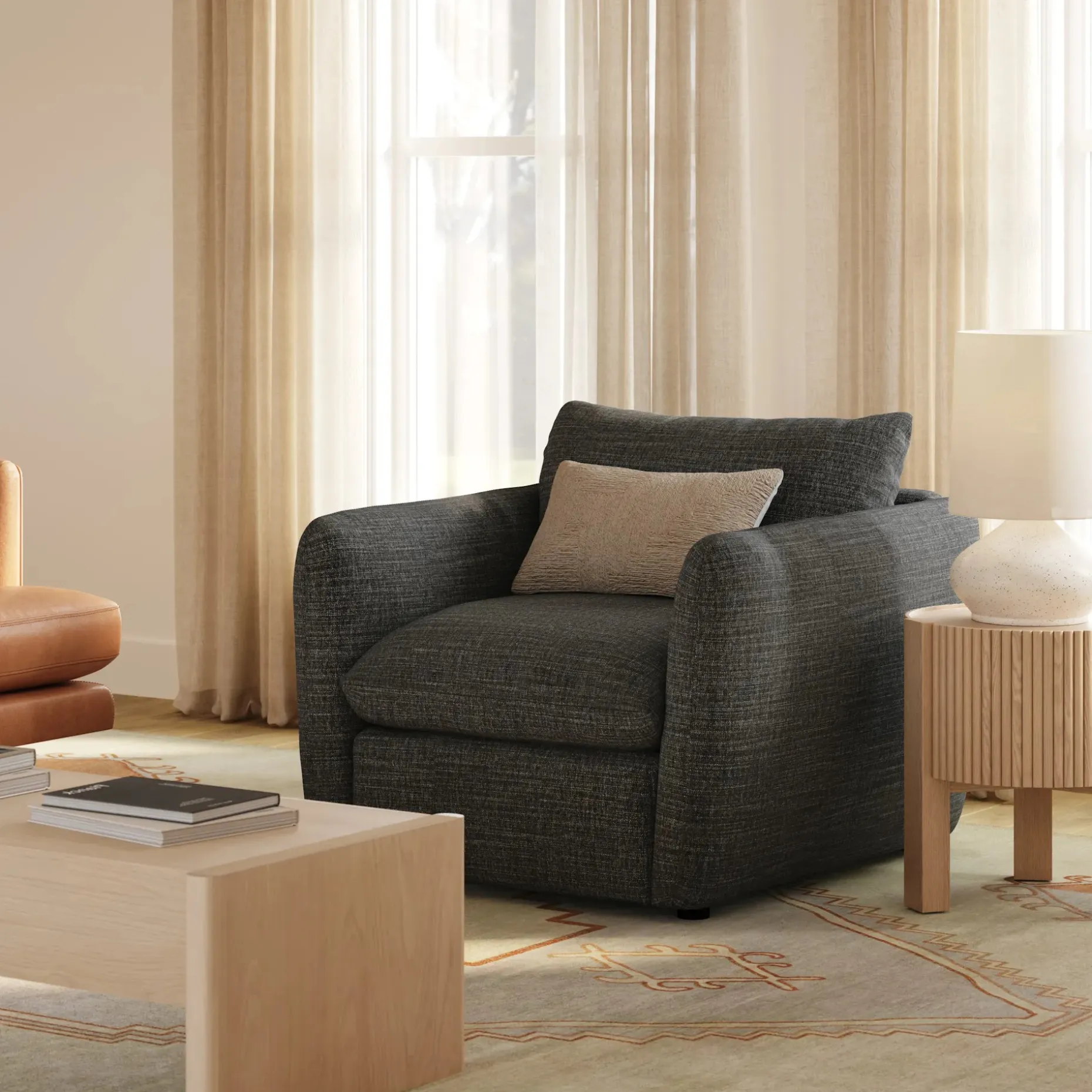 Leigh 42" Lounge Chair - Napa Charcoal