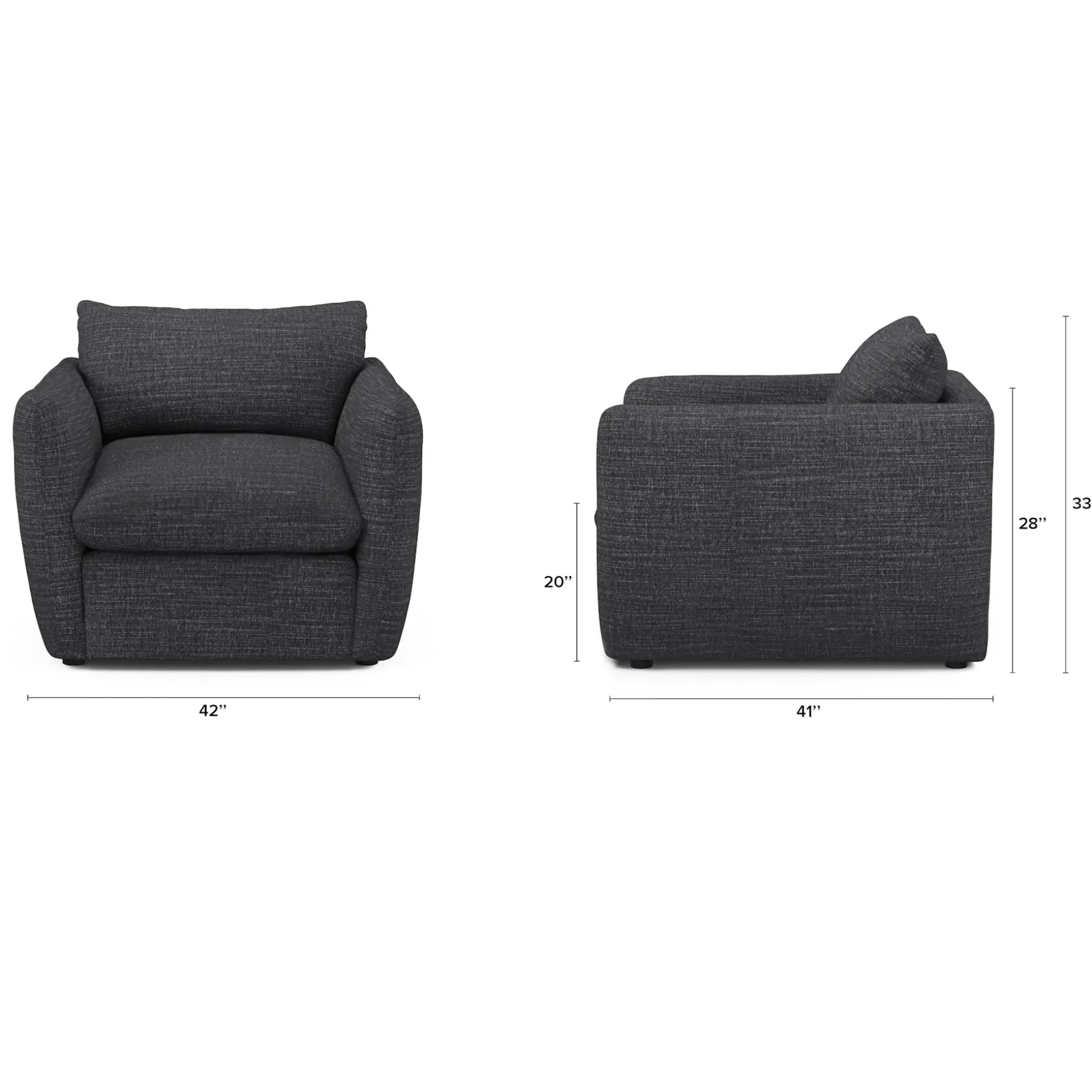 Leigh 42" Lounge Chair - Napa Charcoal