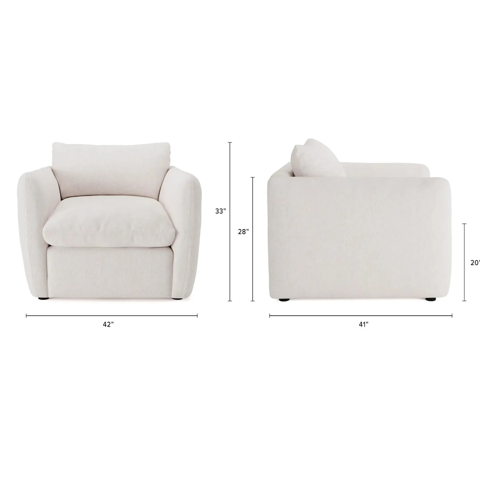 Leigh 42" Lounge Chair - Napa White