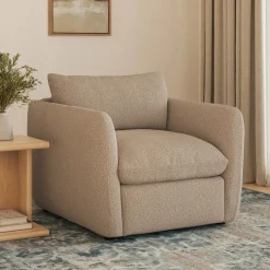 Leigh 42" Lounge Chair - Sandstone Wool Bouclé