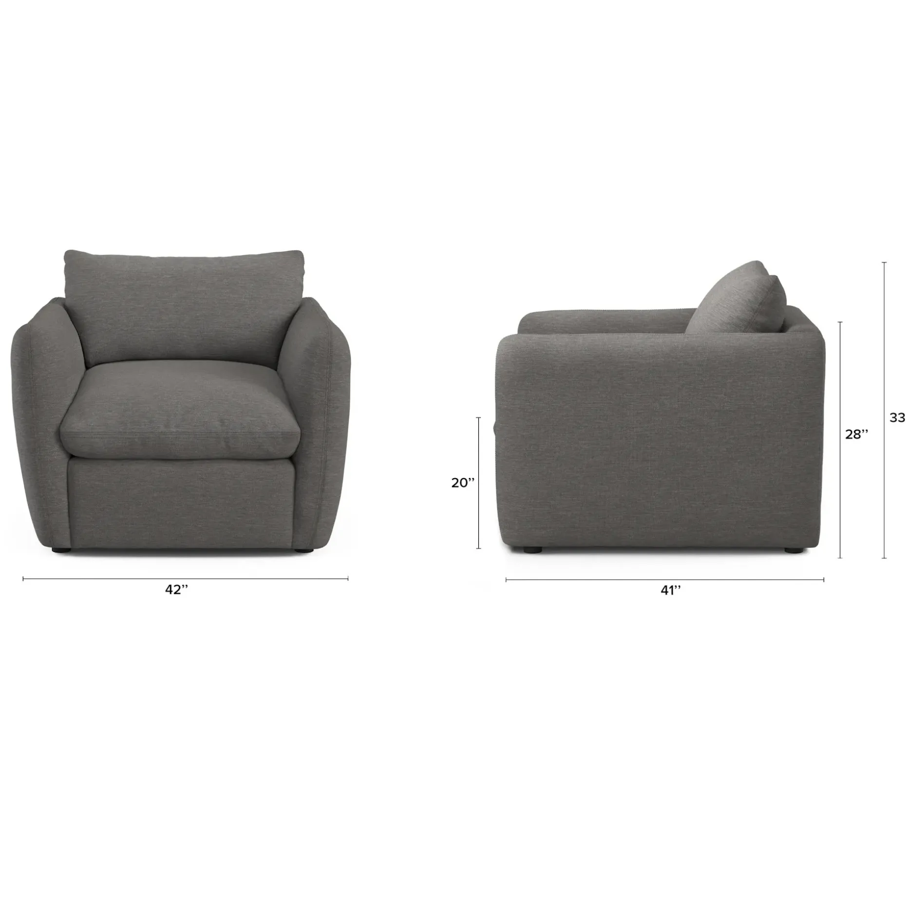 Leigh 42" Lounge Chair - Silver Gray