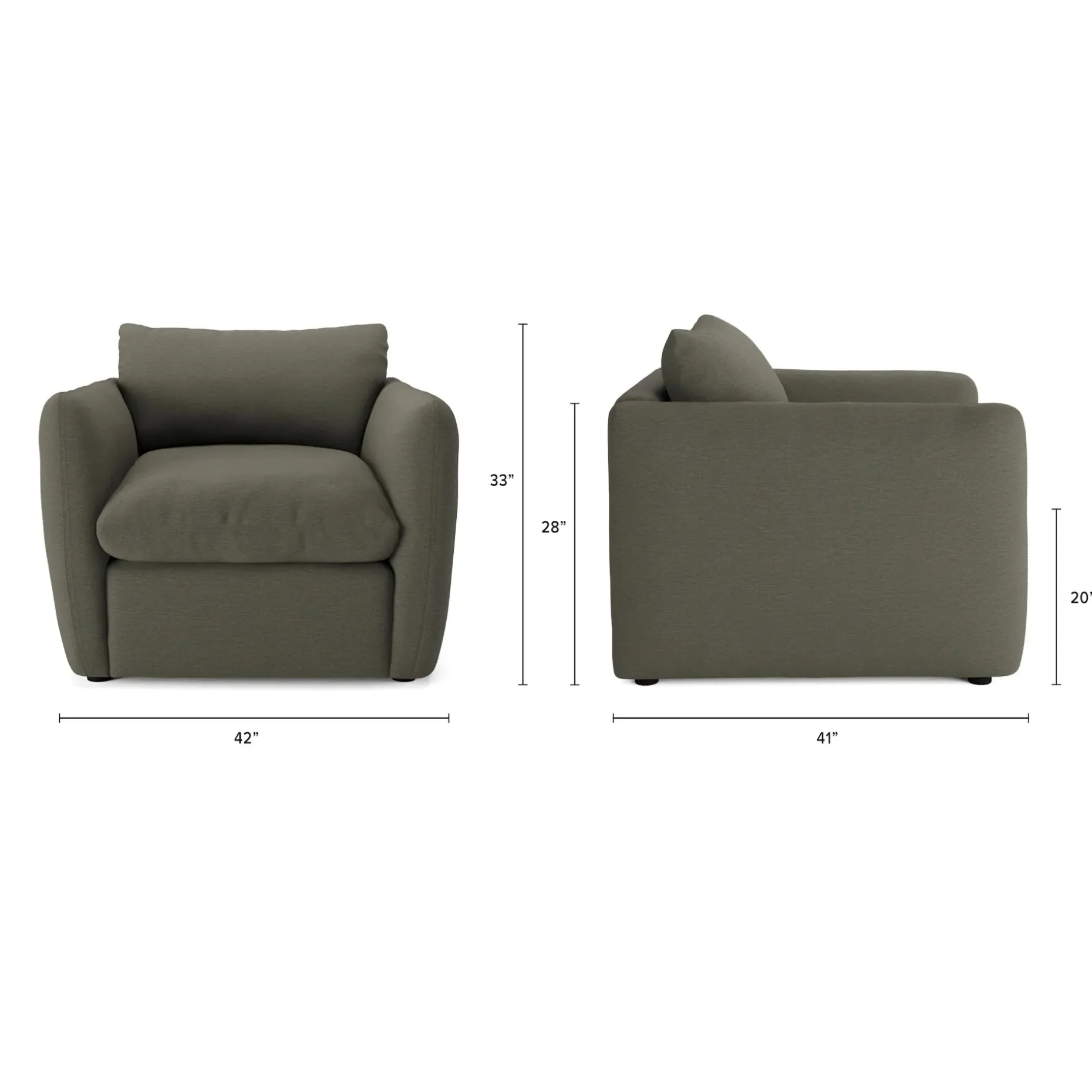Leigh 42" Lounge Chair - Silver Moss