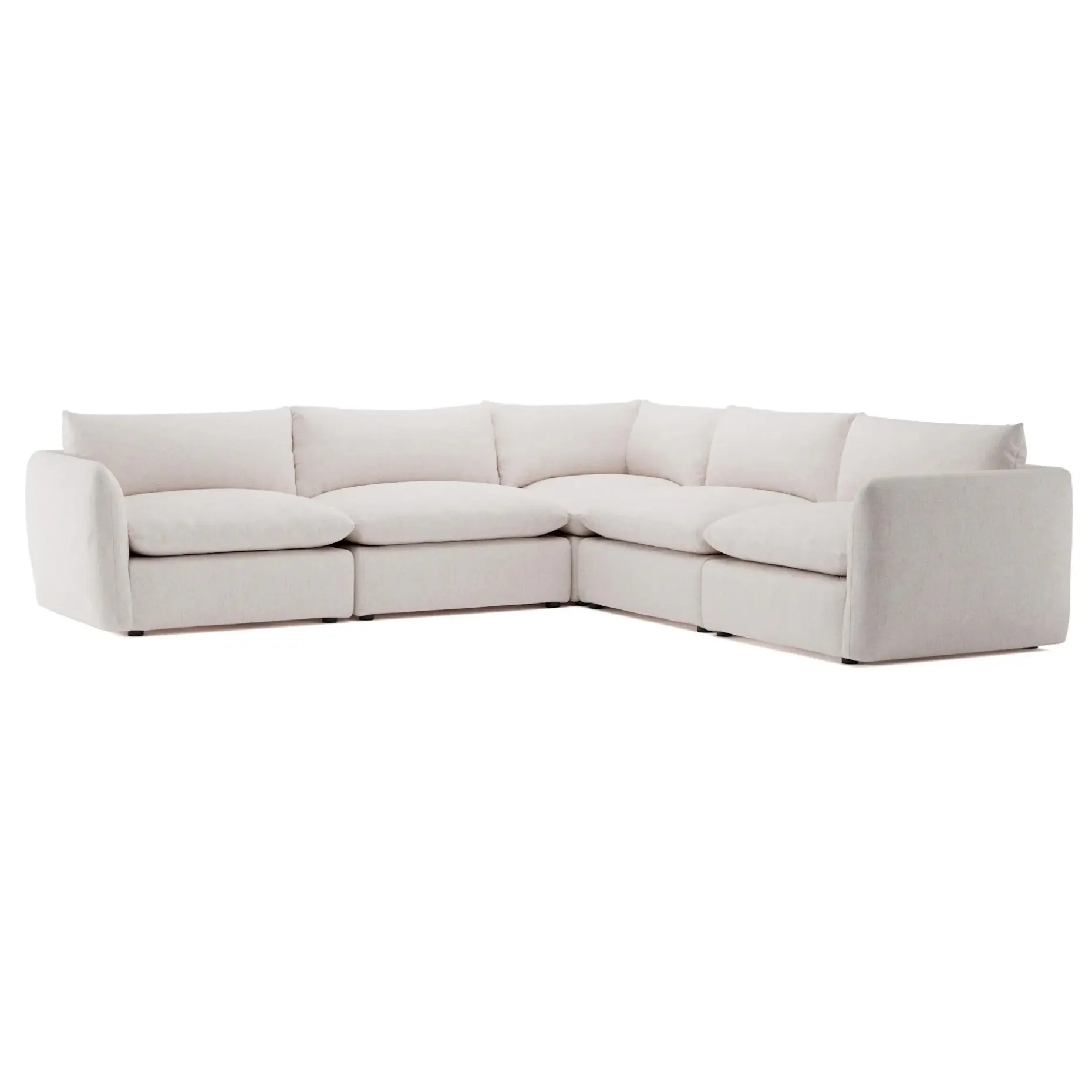Leigh 126" Modular Corner Sectional - Napa White