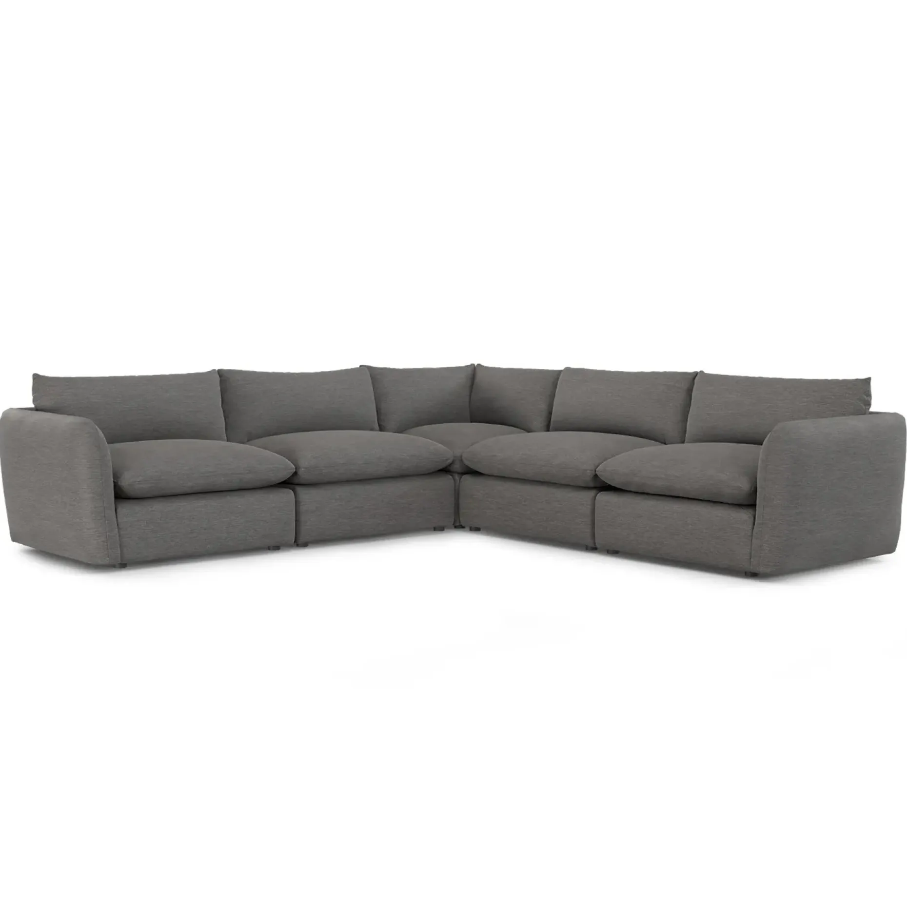 Leigh 126" Modular Corner Sectional - Silver Gray