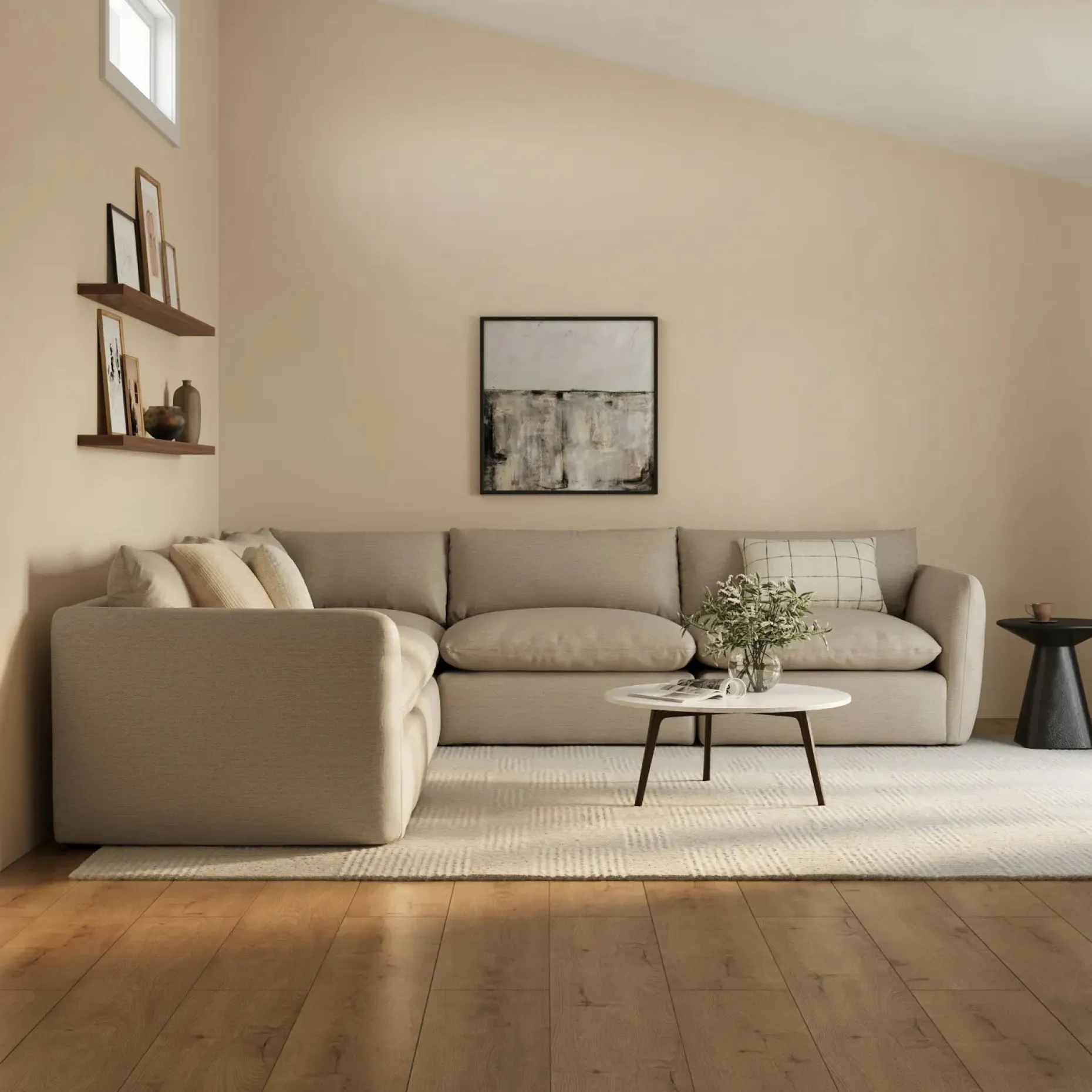 Leigh 126" Modular Corner Sectional - Silver Taupe