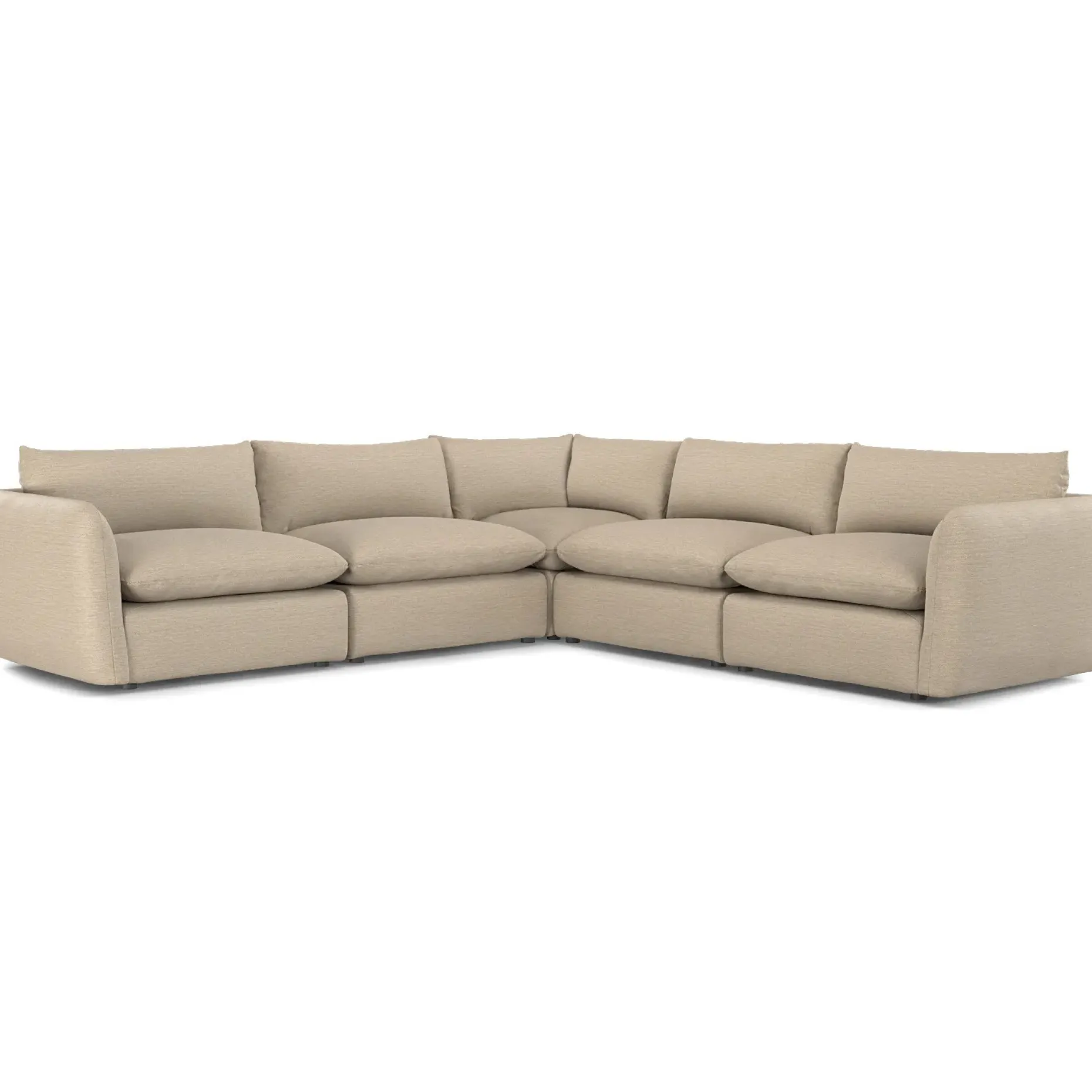 Leigh 126" Modular Corner Sectional - Silver Taupe
