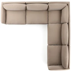 Leigh 126" Modular Corner Sectional - Sandstone Wool Bouclé