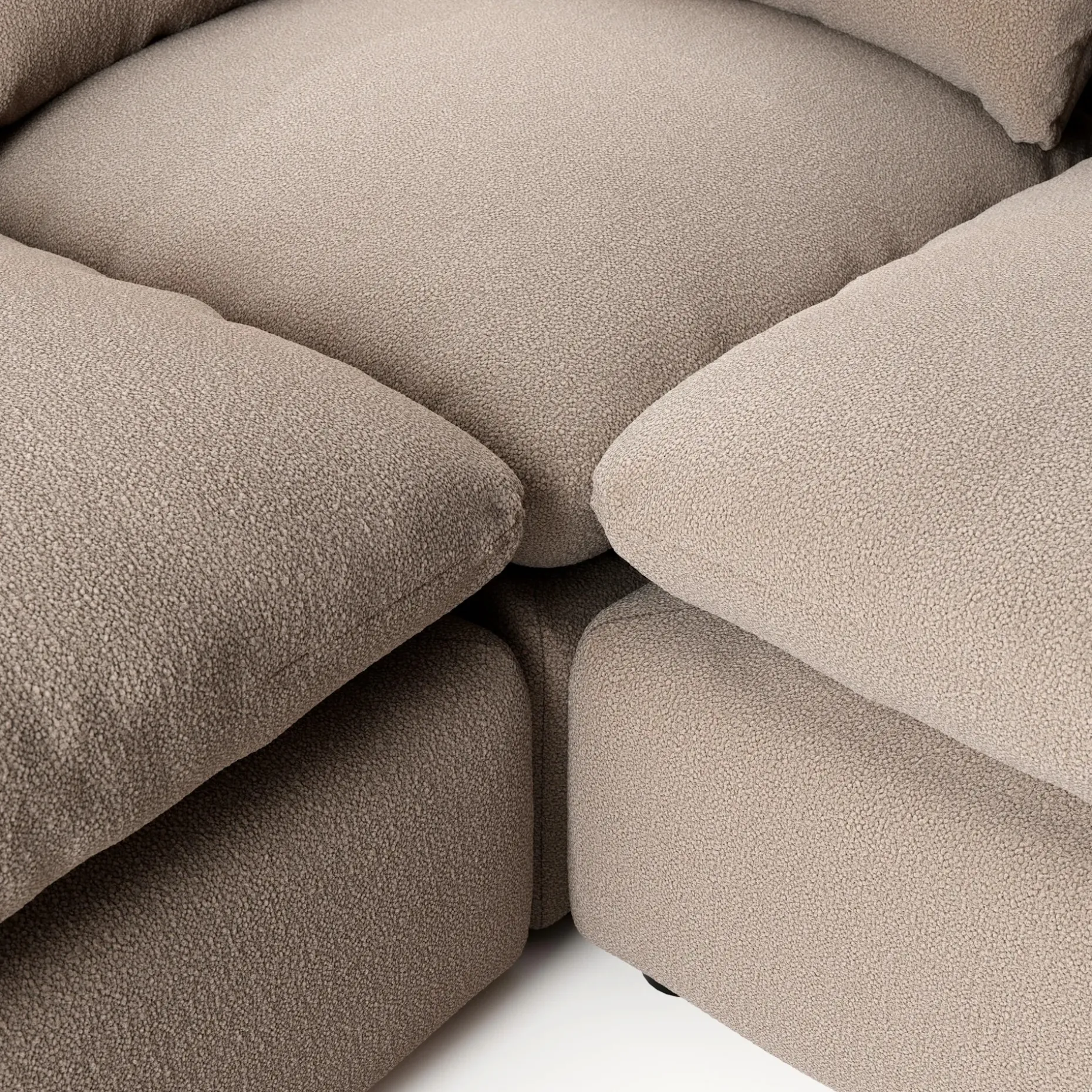 Leigh 126" Modular Corner Sectional - Sandstone Wool Bouclé