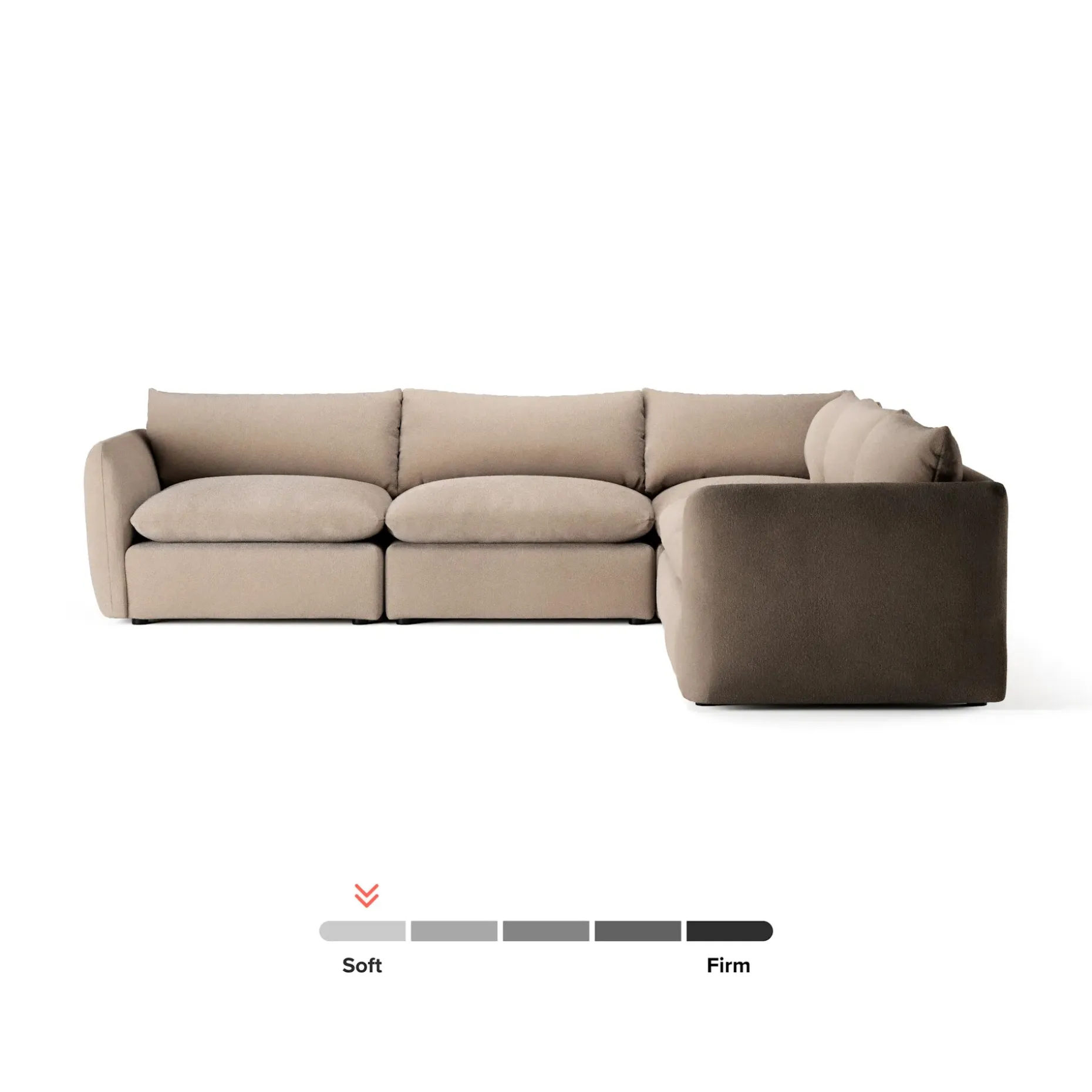 Leigh 126" Modular Corner Sectional - Sandstone Wool Bouclé
