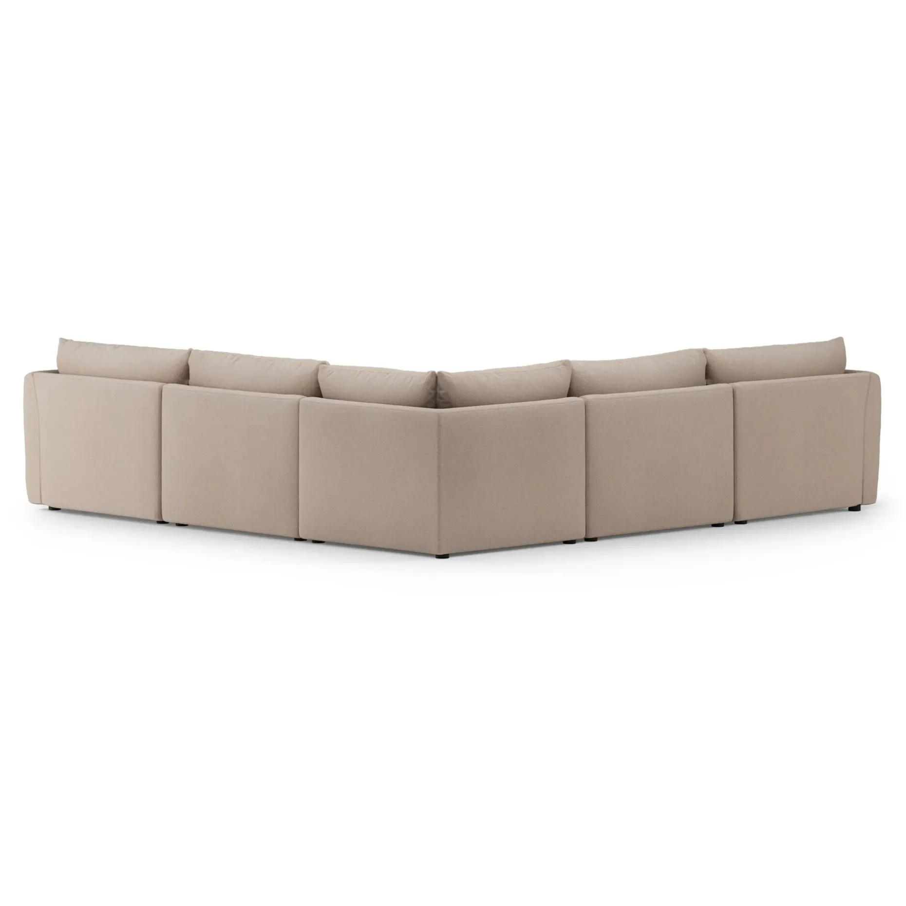 Leigh 126" Modular Corner Sectional - Sandstone Wool Bouclé