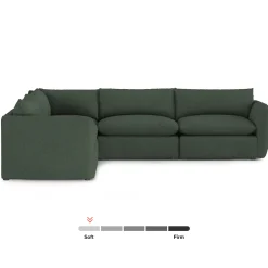 Leigh 126" Modular Corner Sectional - Green Wool Bouclé