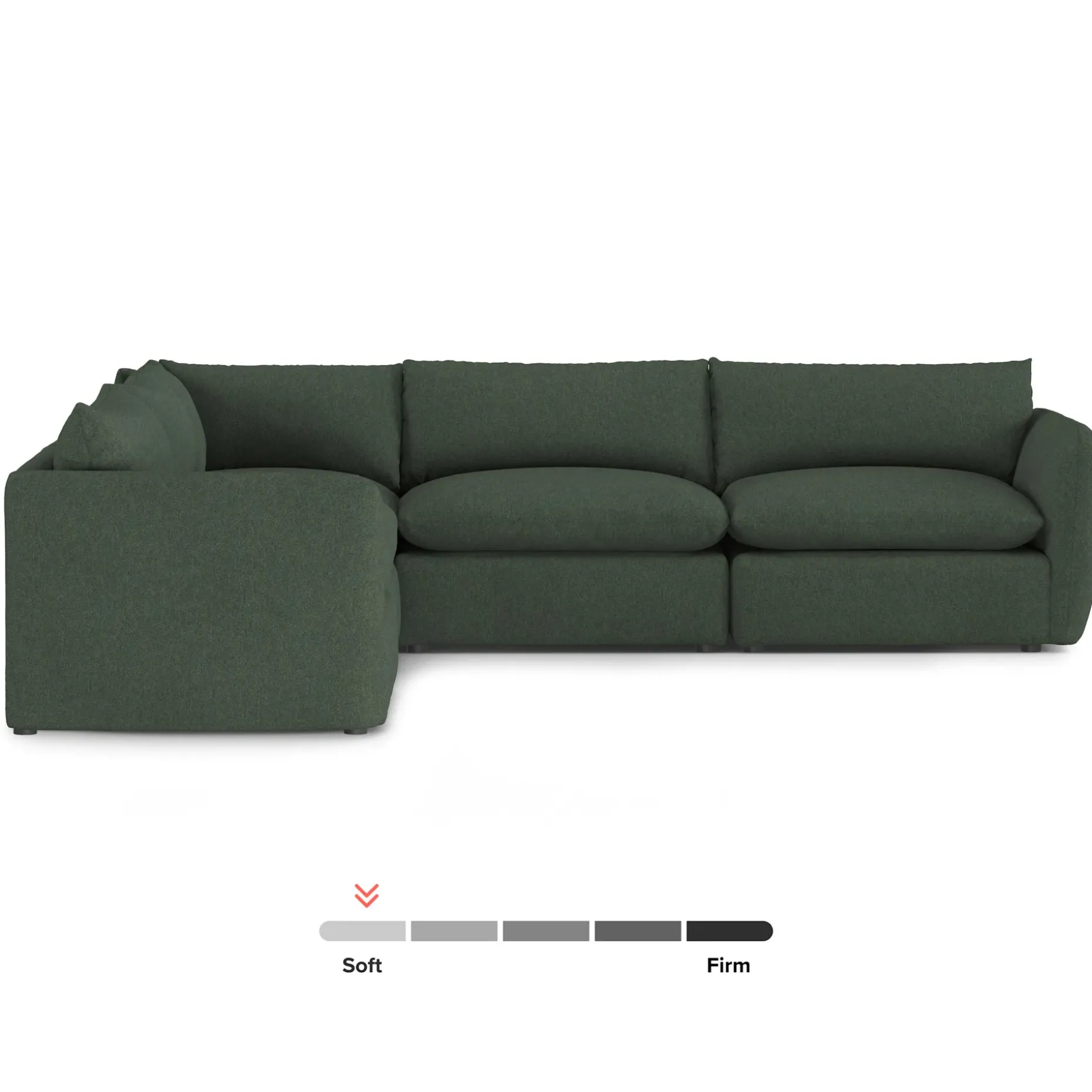Leigh 126" Modular Corner Sectional - Green Wool Bouclé