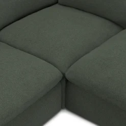 Leigh 126" Modular Corner Sectional - Green Wool Bouclé